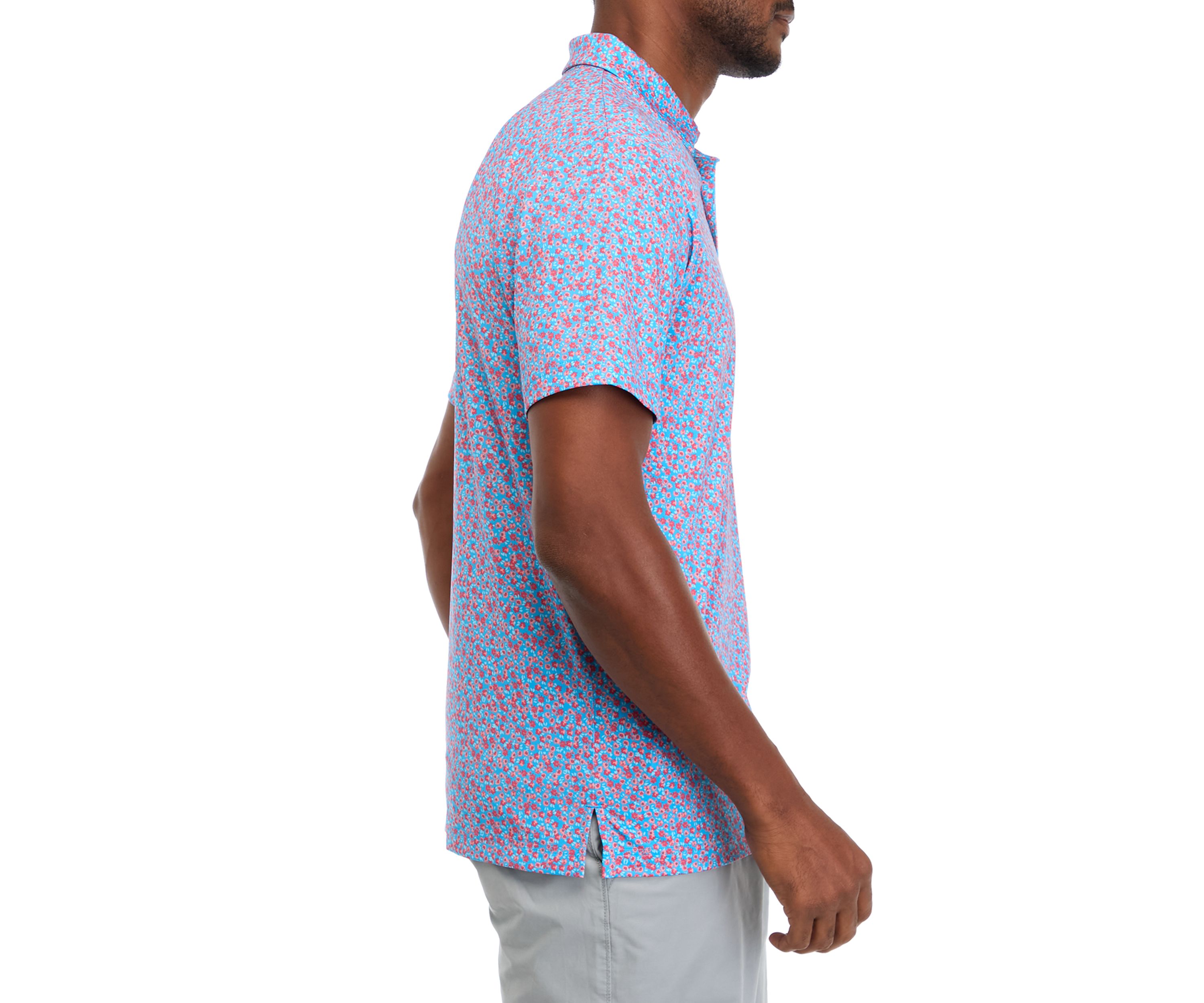 Micro Floral Printed Polo Shirt