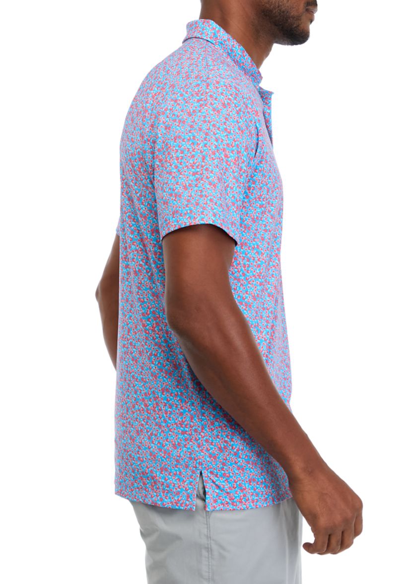 Micro Floral Printed Polo Shirt