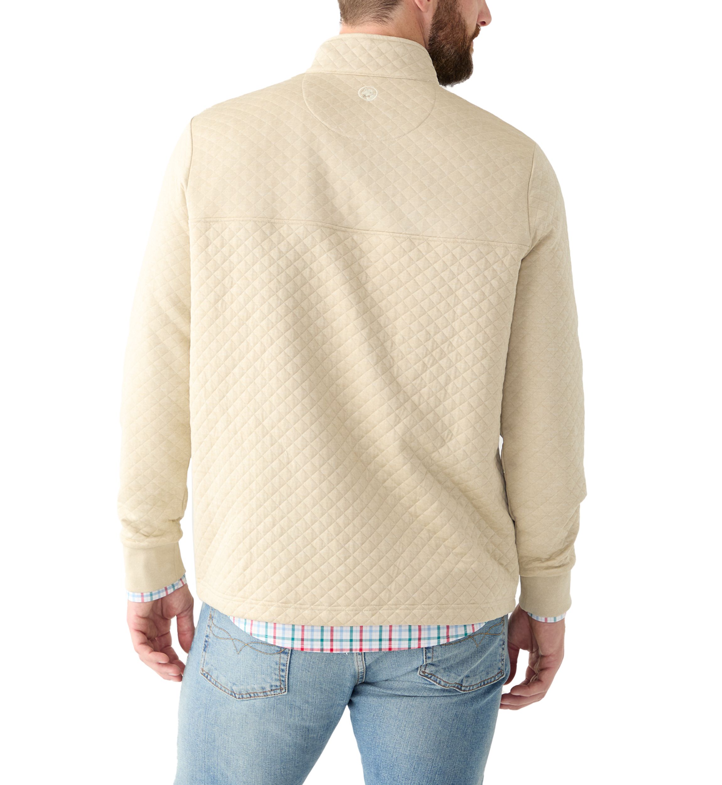 Long Sleeve 1/4 Zip Quilted Pullover Sweater