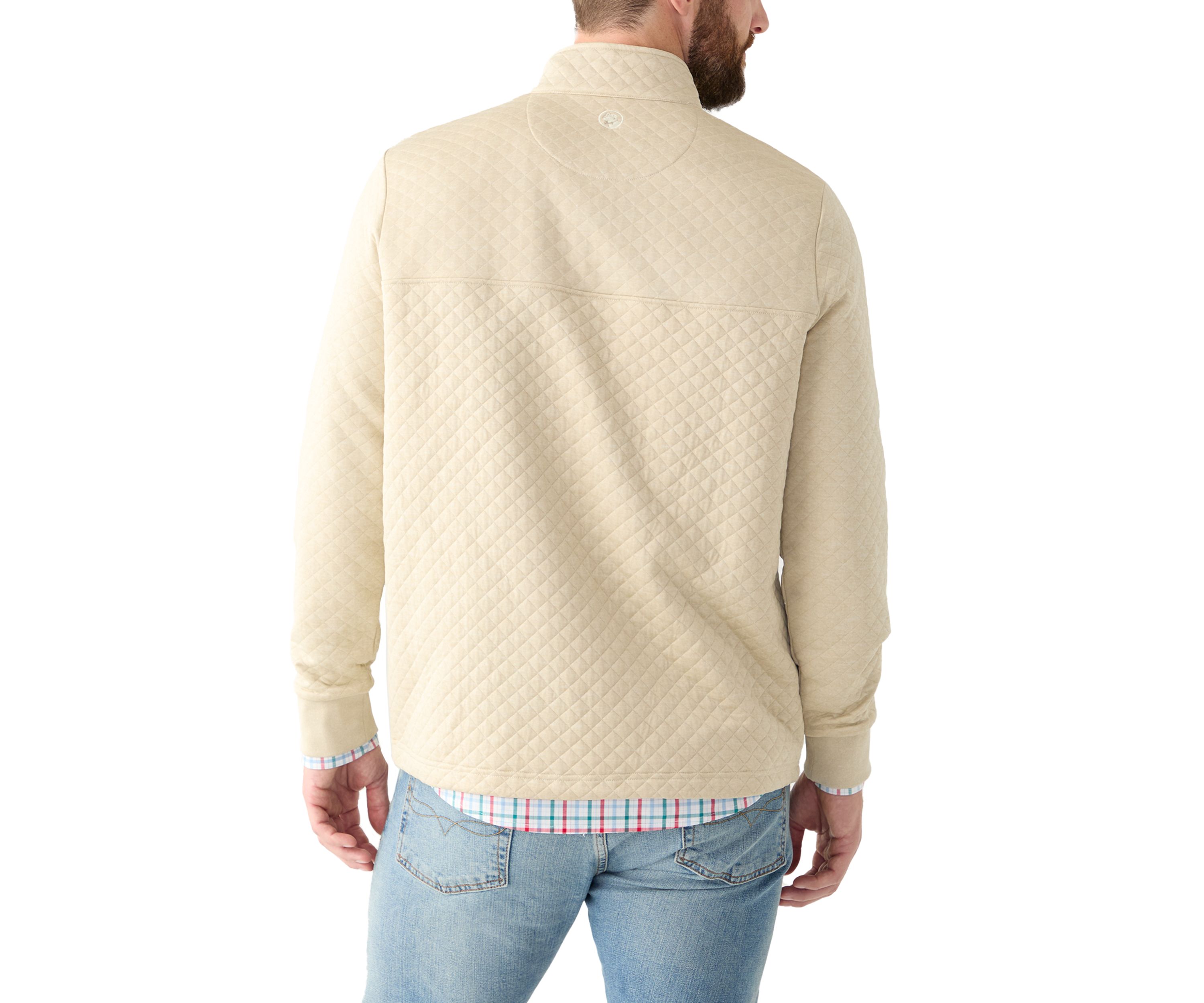 Long Sleeve 1/4 Zip Quilted Pullover Sweater