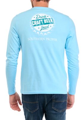 Southern Proper Men's Long Sleeve Craft Beer Graphic T-Shirt