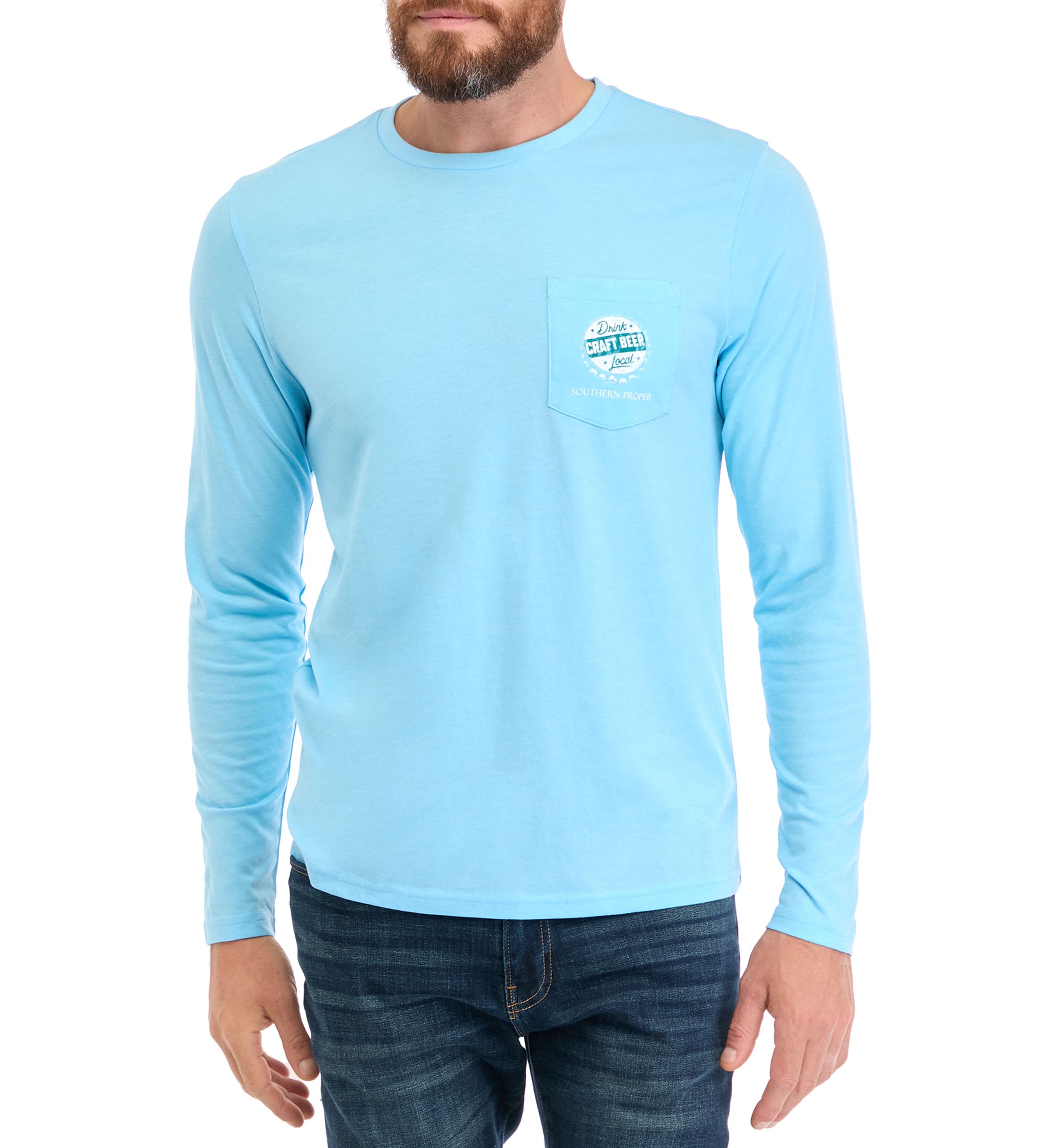 Long Sleeve Craft Beer Graphic T-Shirt 