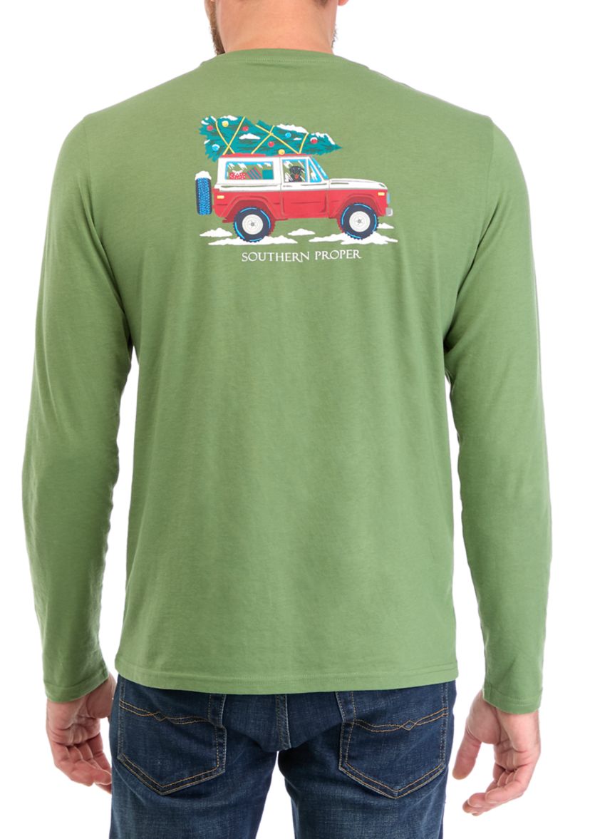 Mens Holiday Truck Graphic T-Shirt