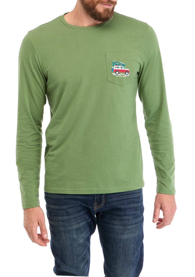 Mens Holiday Truck Graphic T-Shirt