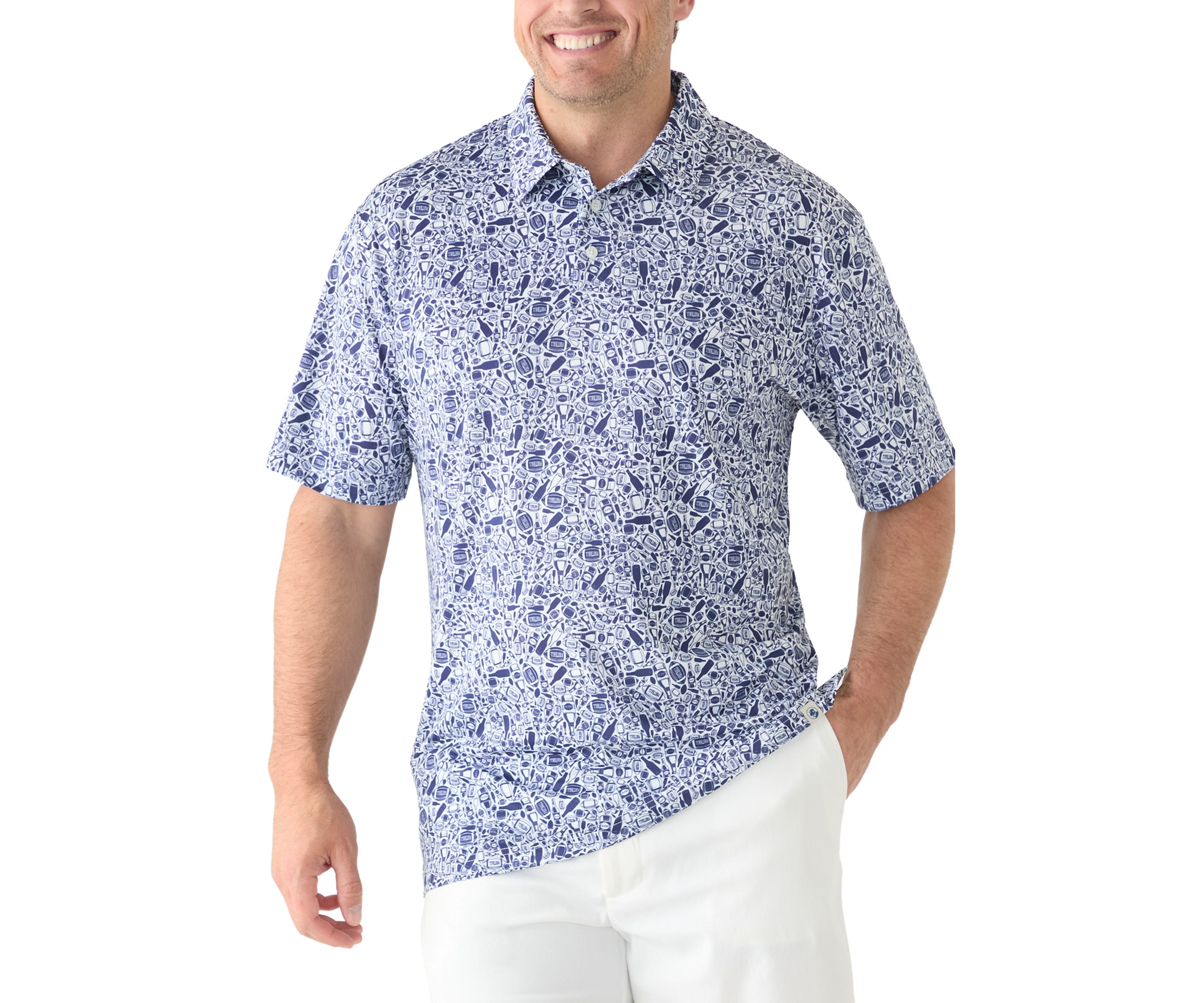 Big & Tall Short Sleeve Football is Life Print Polo Shirt