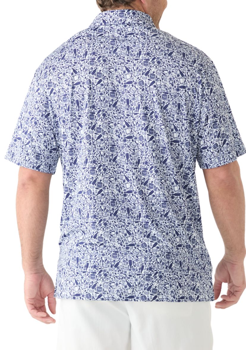 Big & Tall Short Sleeve Football is Life Print Polo Shirt