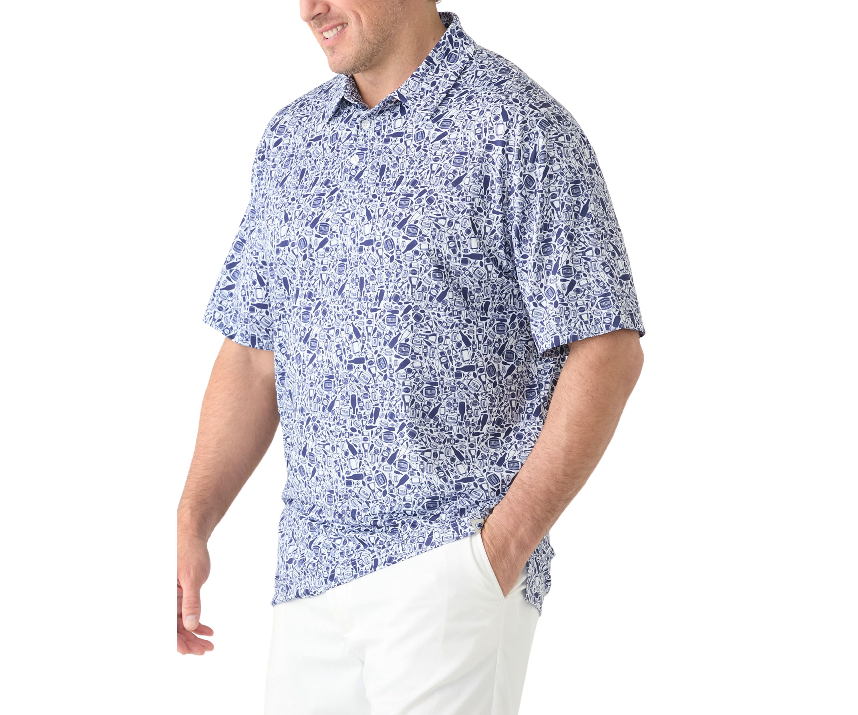 Big & Tall Short Sleeve Football is Life Print Polo Shirt
