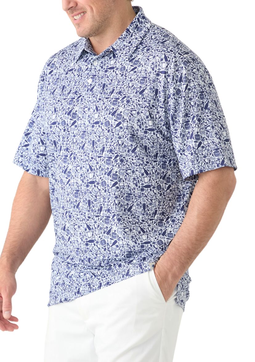 Big & Tall Short Sleeve Football is Life Print Polo Shirt