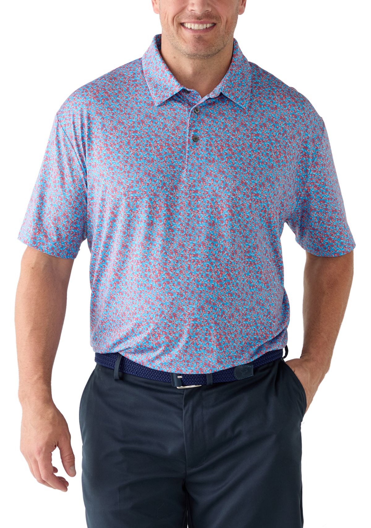 Big & Tall Micro Floral Polo Shirt 