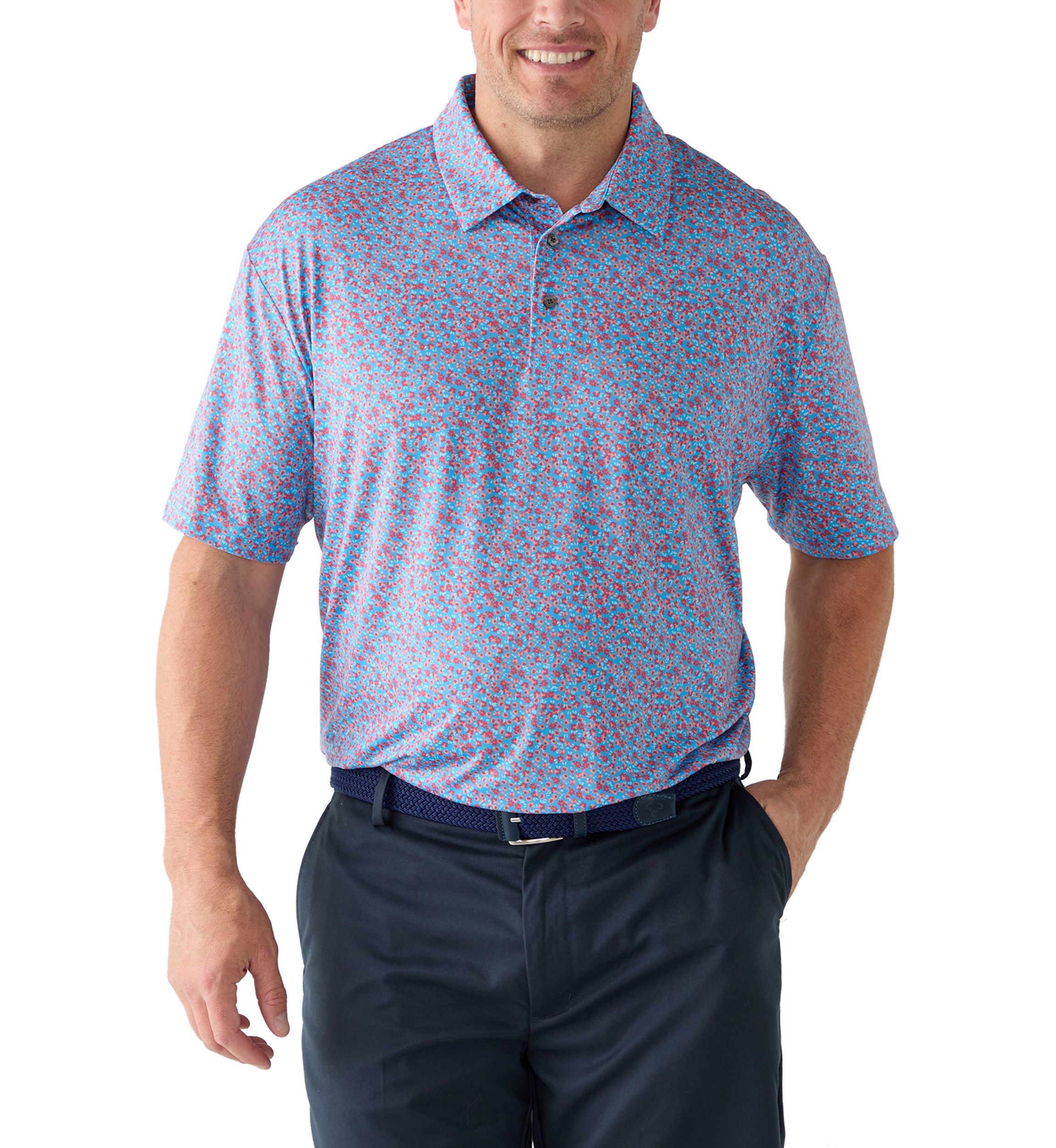 Big & Tall Micro Floral Polo Shirt 