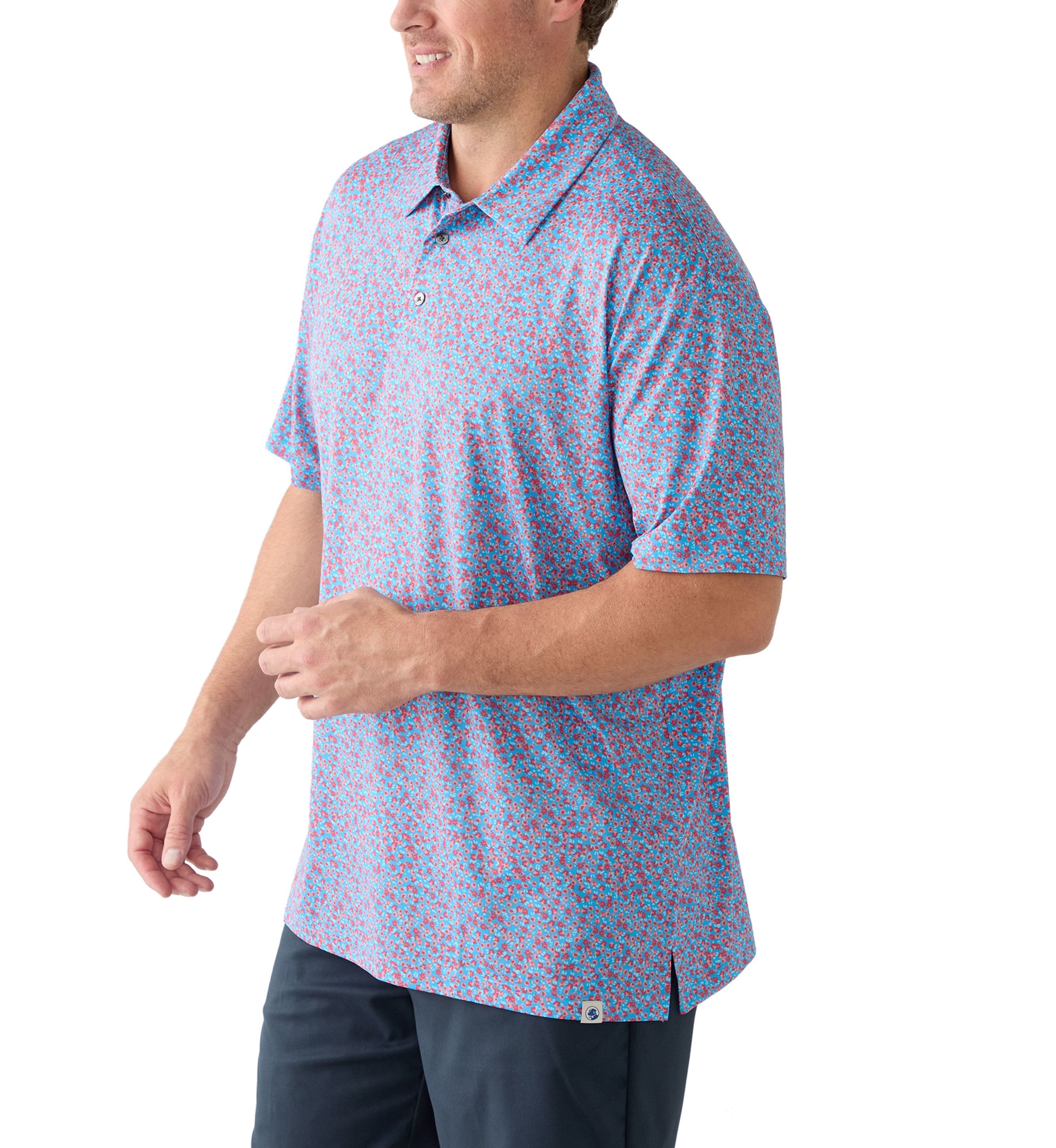 Big & Tall Micro Floral Polo Shirt 