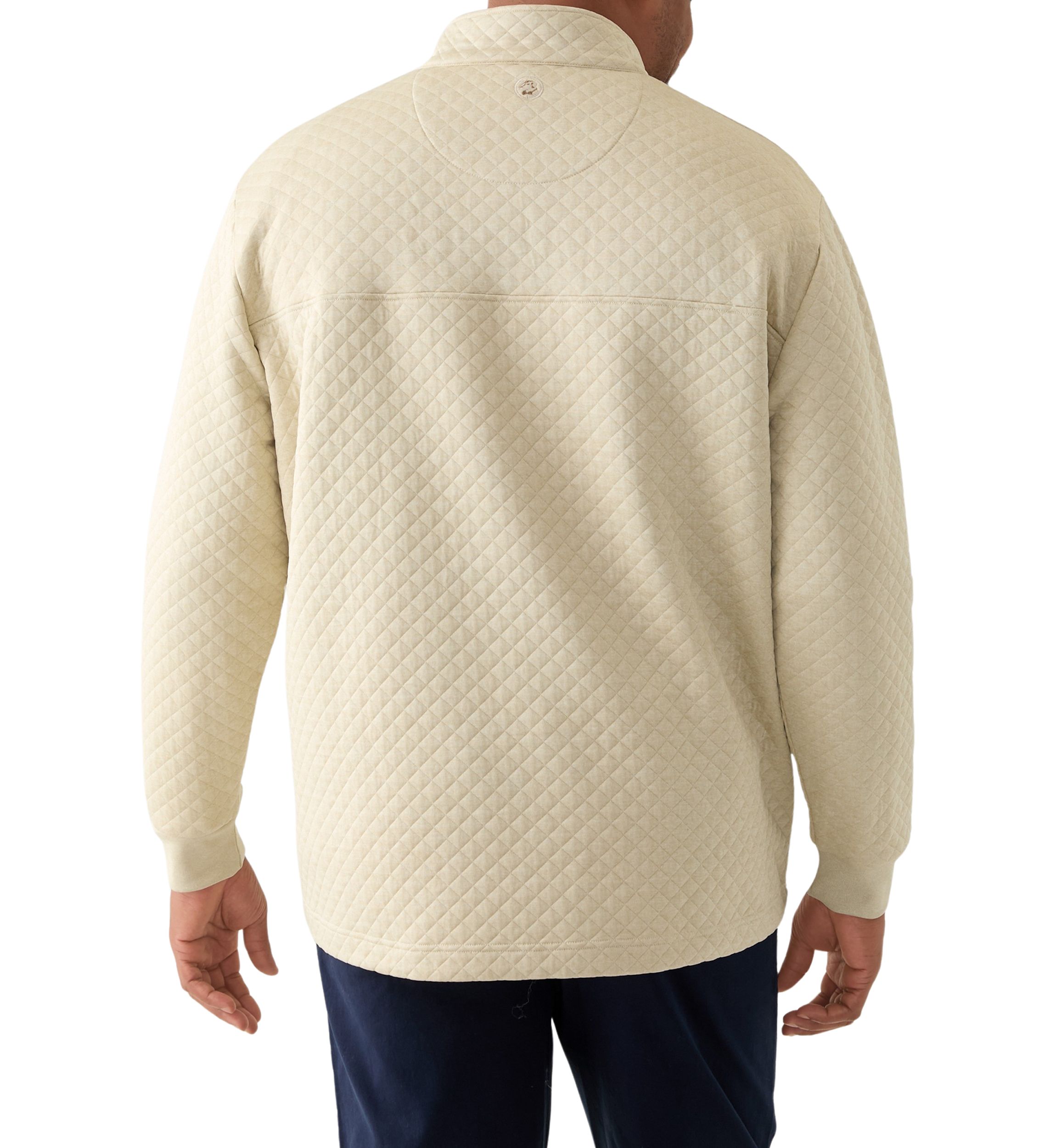 Big & Tall Long Sleeve Quilted Quarter Zip Pullover 