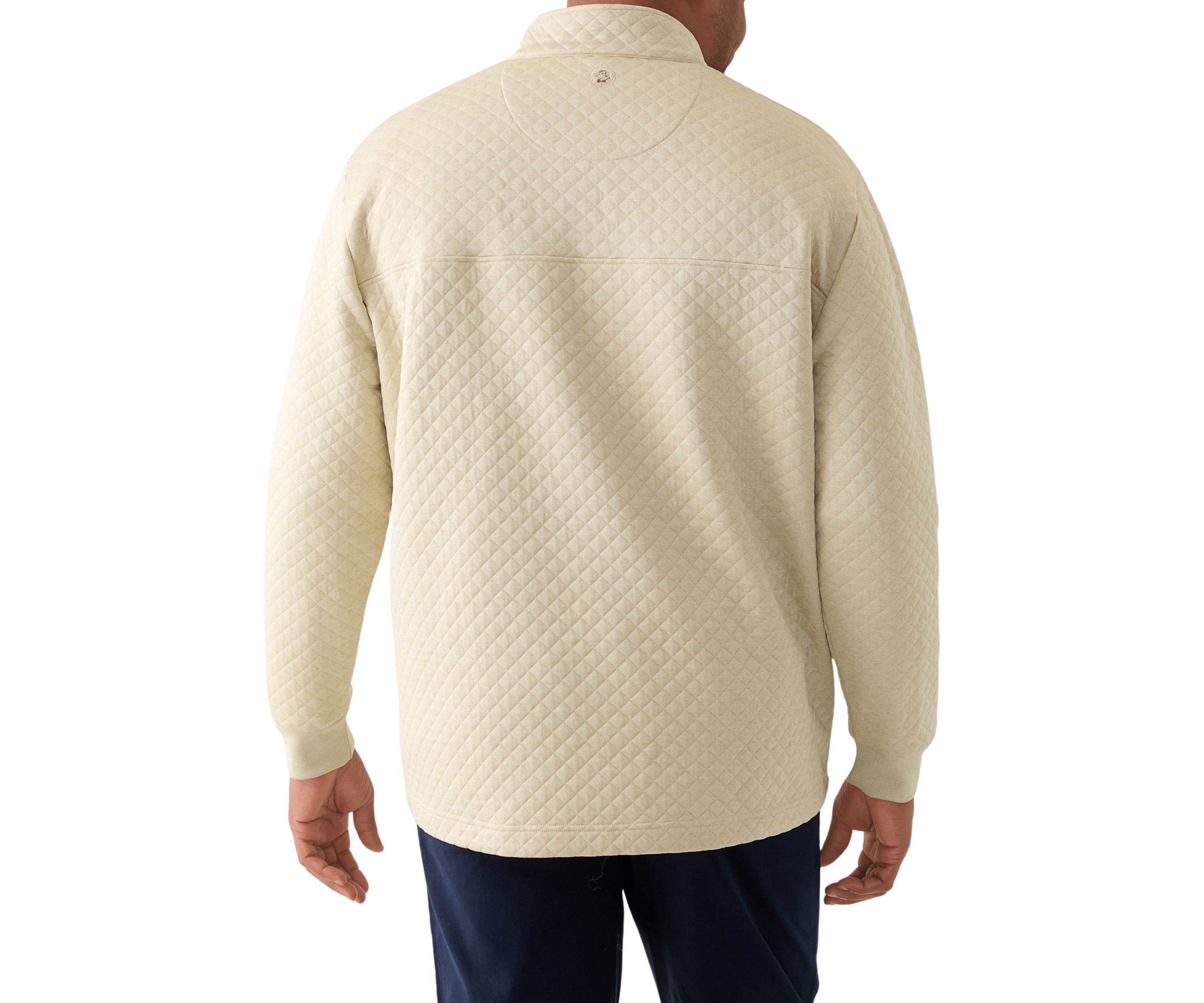 Big & Tall Long Sleeve Quilted Quarter Zip Pullover 
