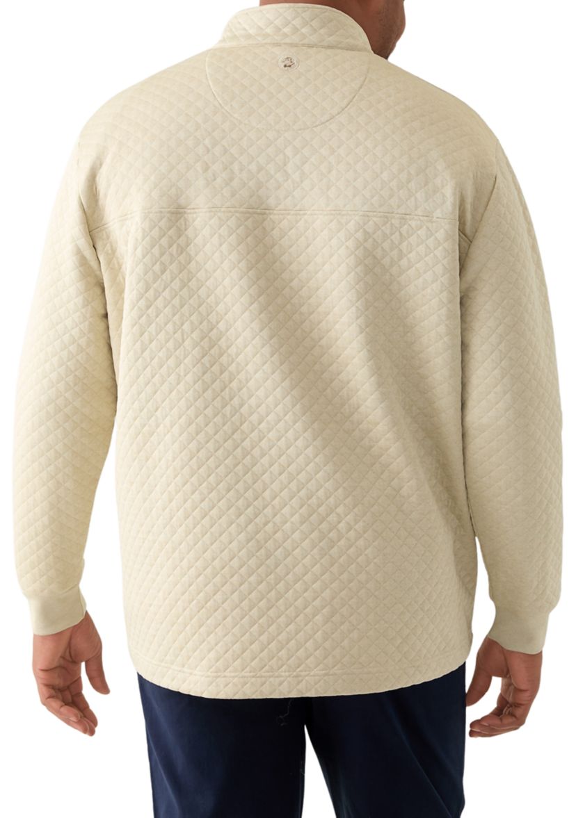 Big & Tall Long Sleeve Quilted Quarter Zip Pullover 