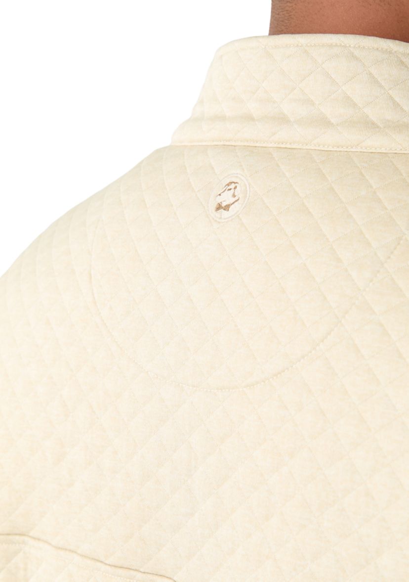 Big & Tall Long Sleeve Quilted Quarter Zip Pullover 