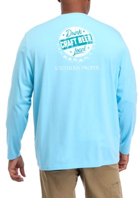 Southern Proper Men's Big & Tall Long Sleeve Craft Beer Graphic T-Shirt
