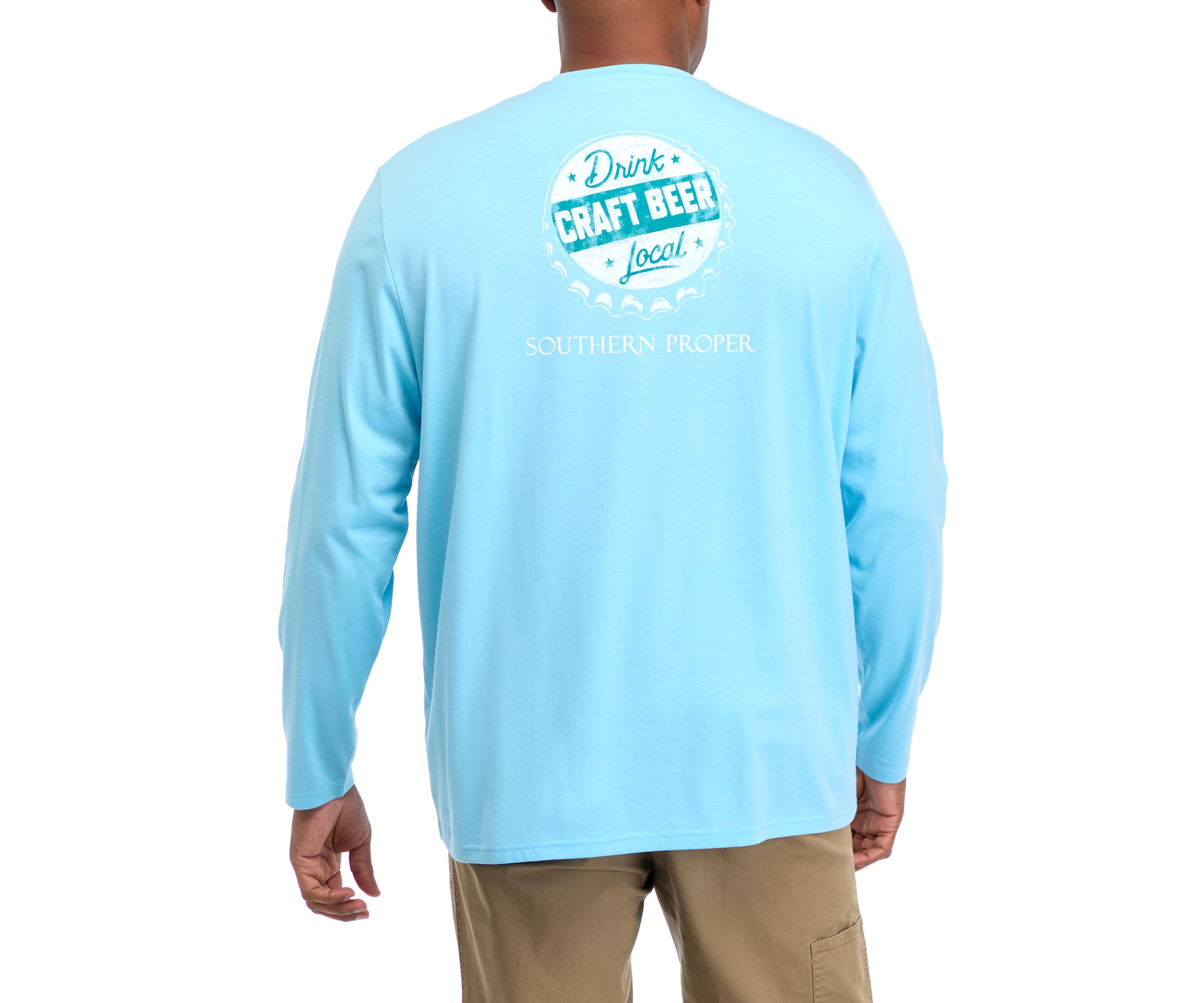 Big & Tall Long Sleeve Craft Beer Graphic T-Shirt