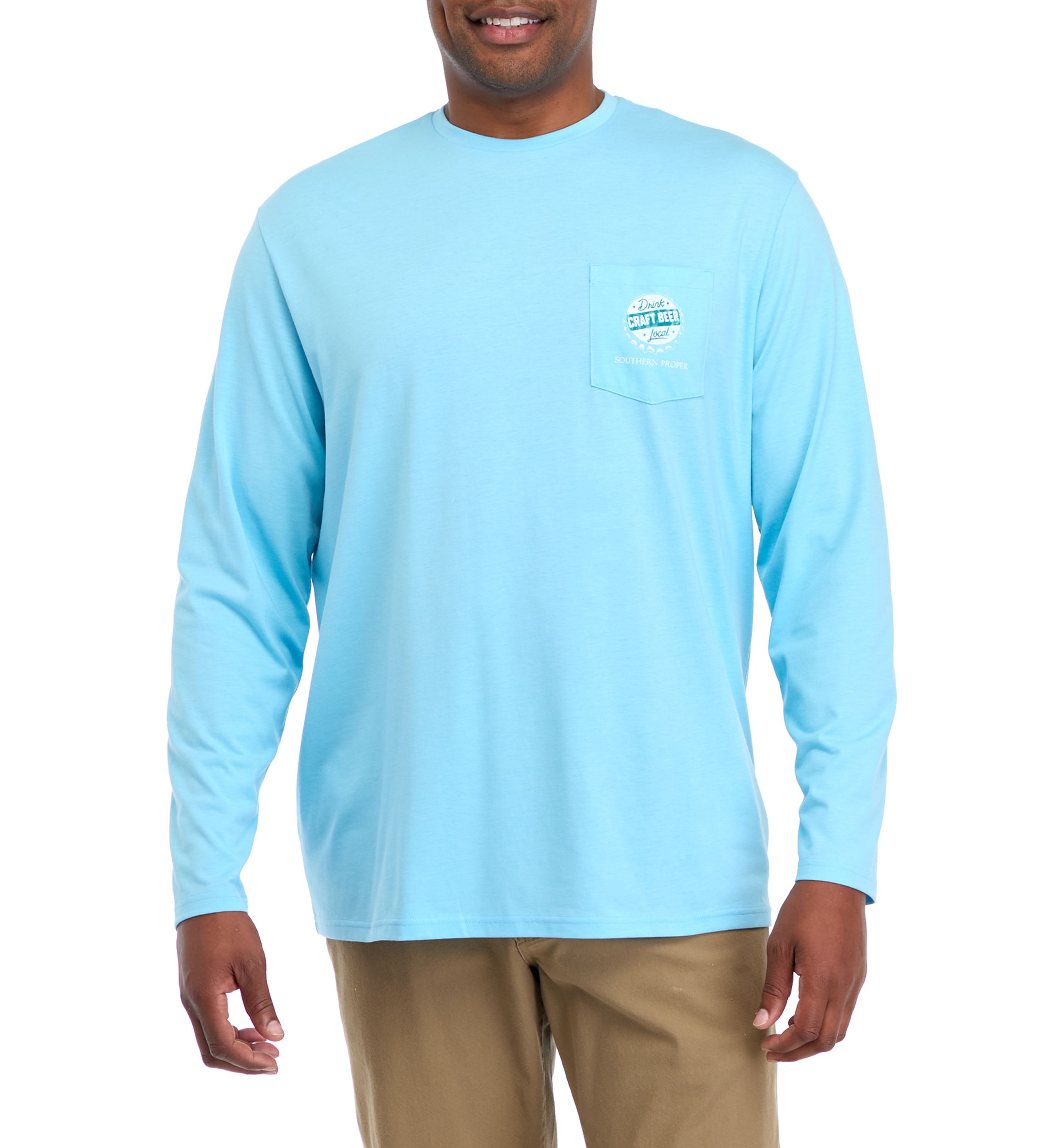 Big & Tall Long Sleeve Craft Beer Graphic T-Shirt