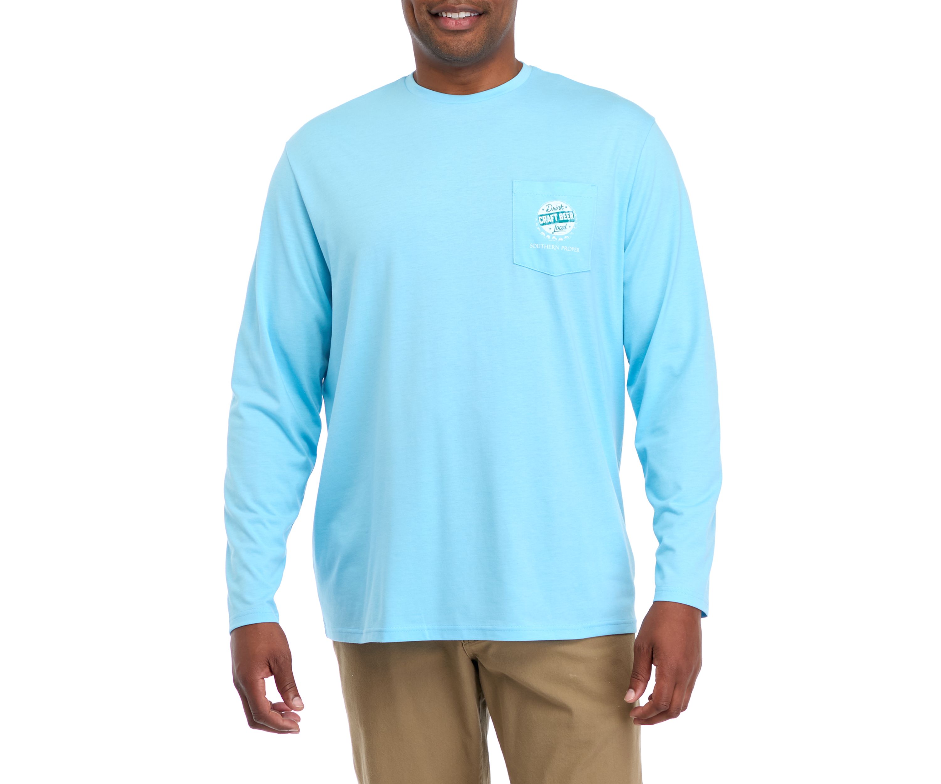 Big & Tall Long Sleeve Craft Beer Graphic T-Shirt