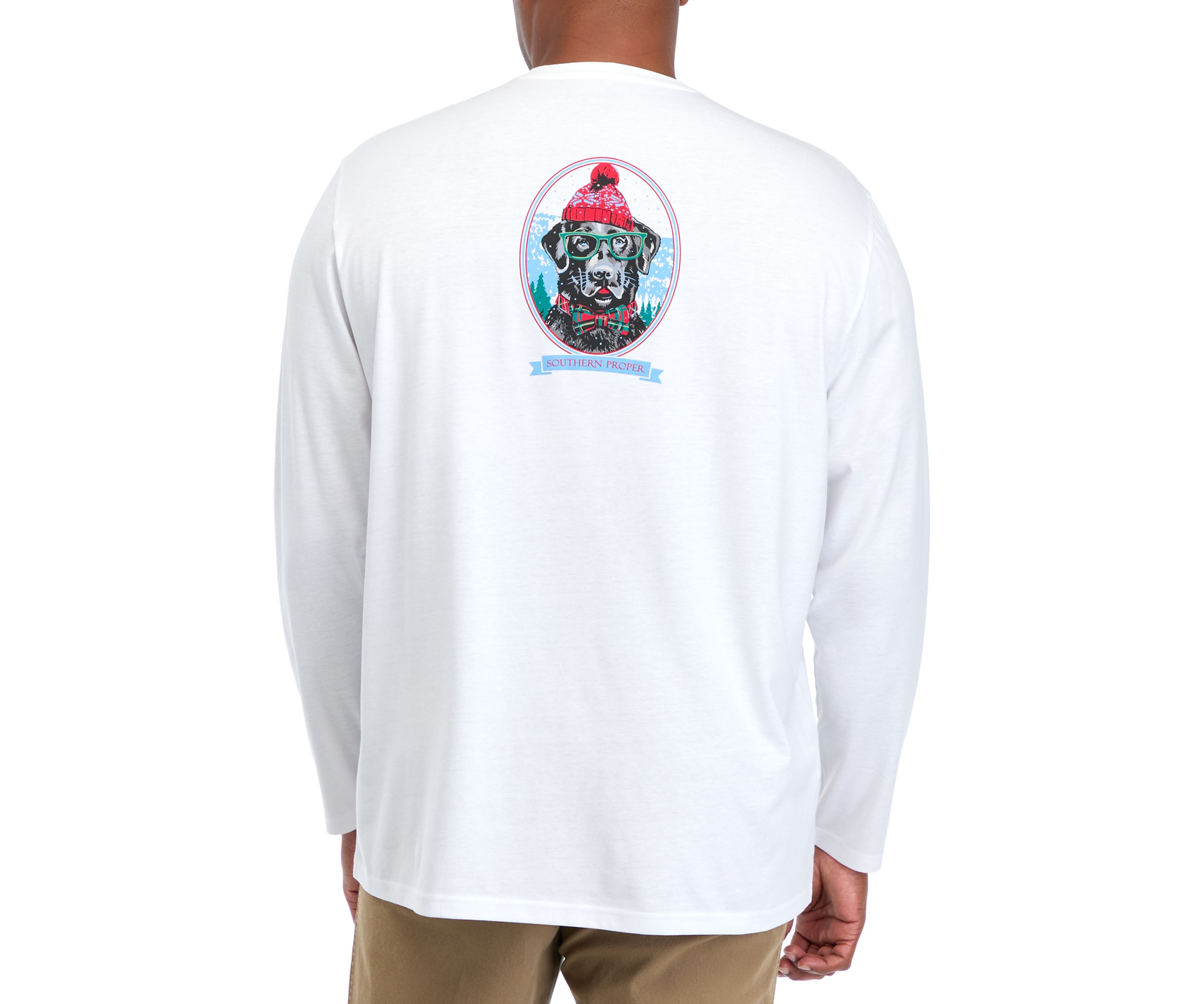 Big & Tall Long Sleeve Winter Lab Graphic T-Shirt
