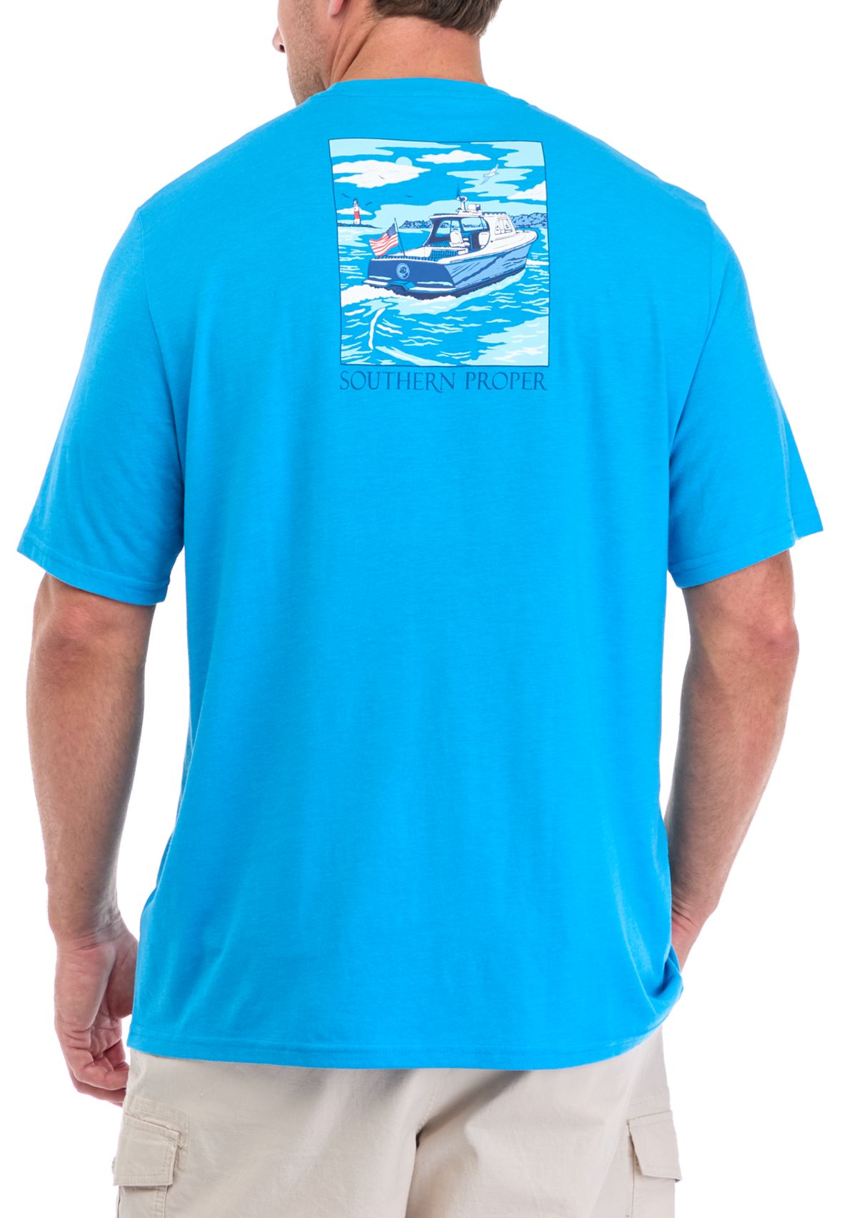 Big & Tall Short Boat Graphic T-Shirt 