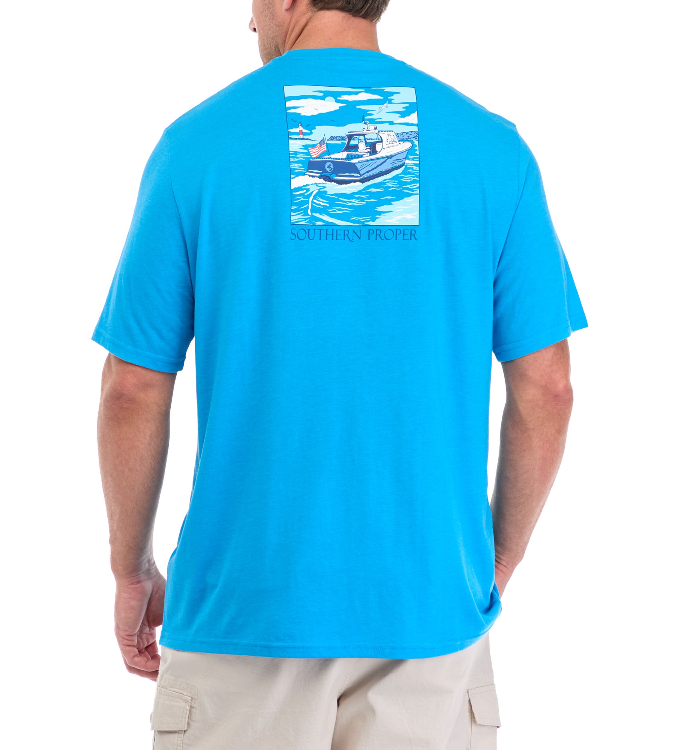 Big & Tall Short Boat Graphic T-Shirt 
