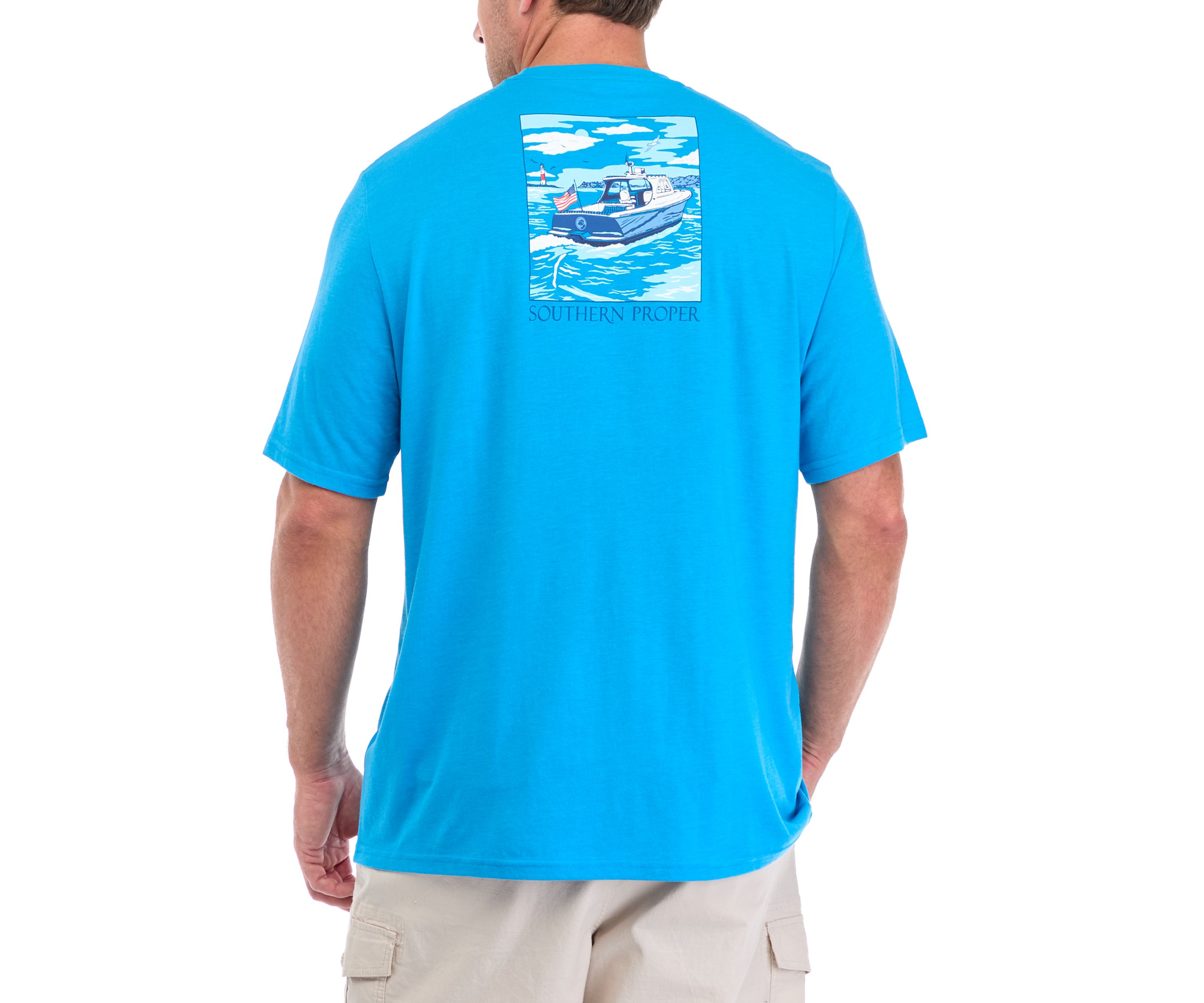 Big & Tall Short Boat Graphic T-Shirt 