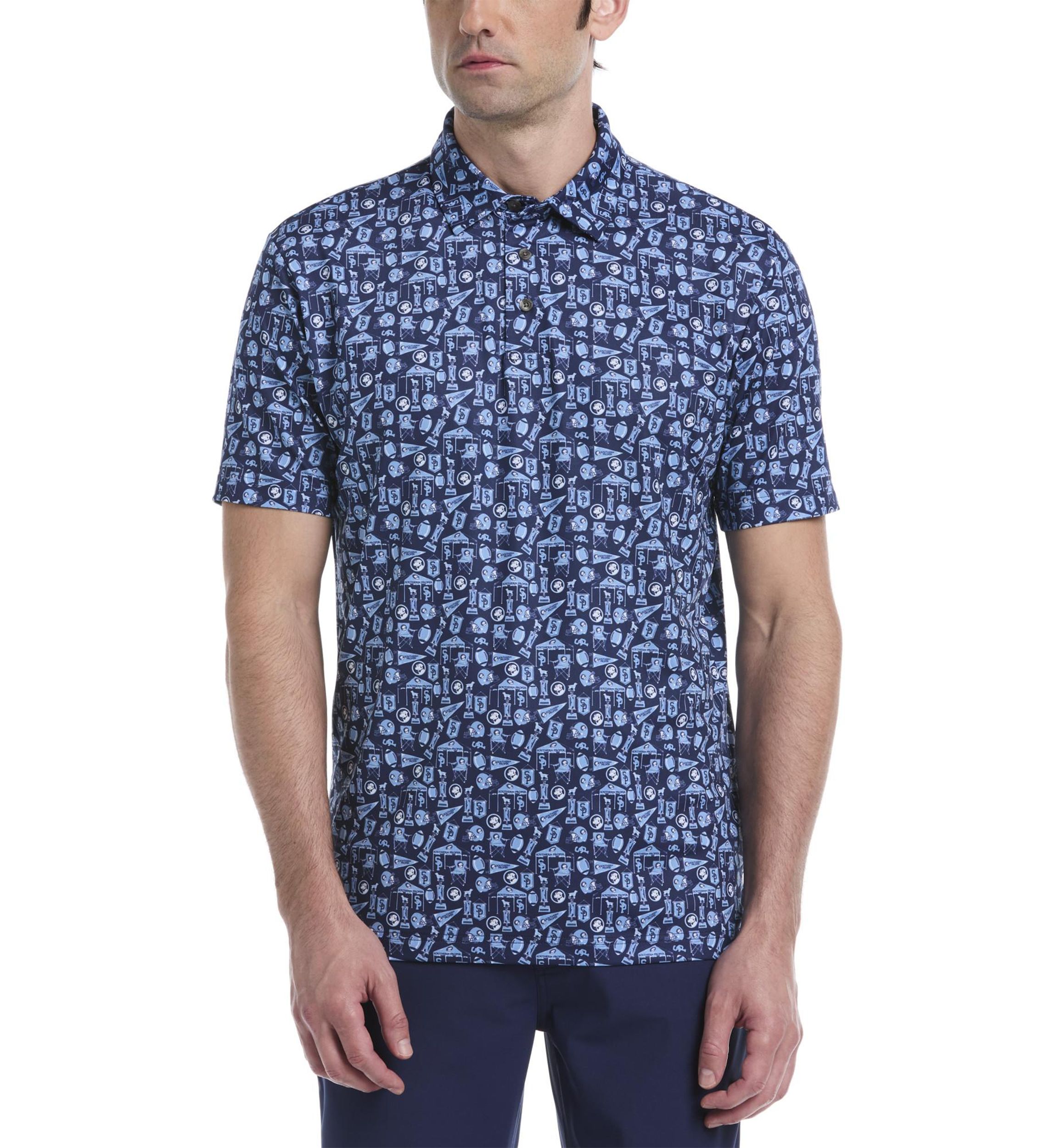 Short Sleeve Football Printed Polo Shirt