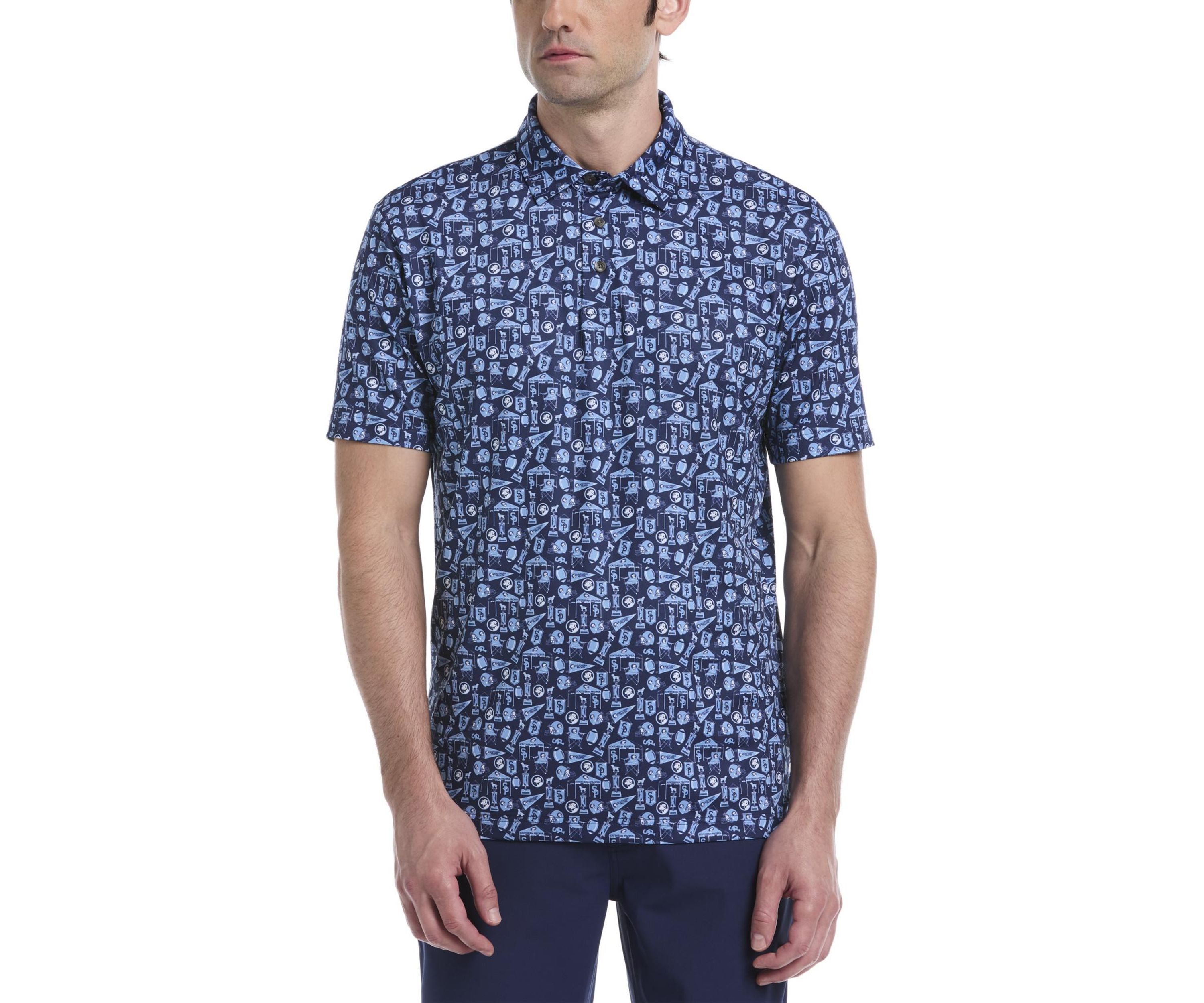 Short Sleeve Football Printed Polo Shirt
