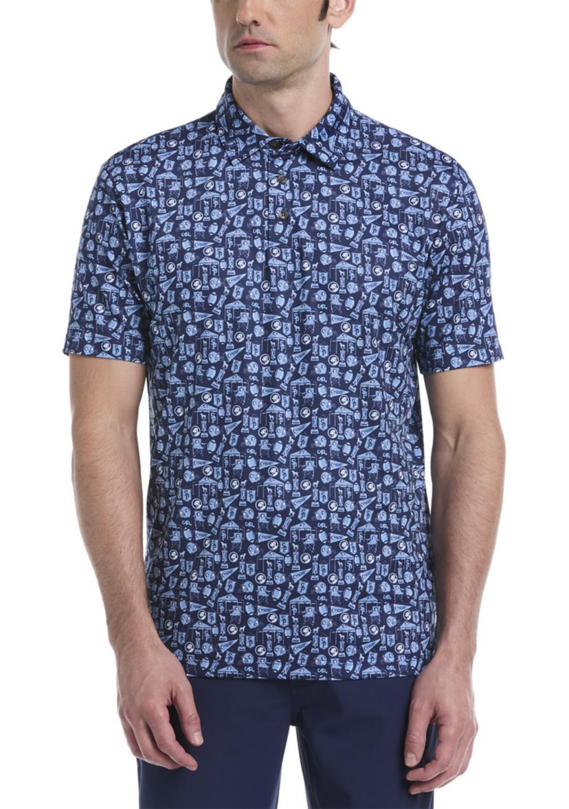 Short Sleeve Football Printed Polo Shirt