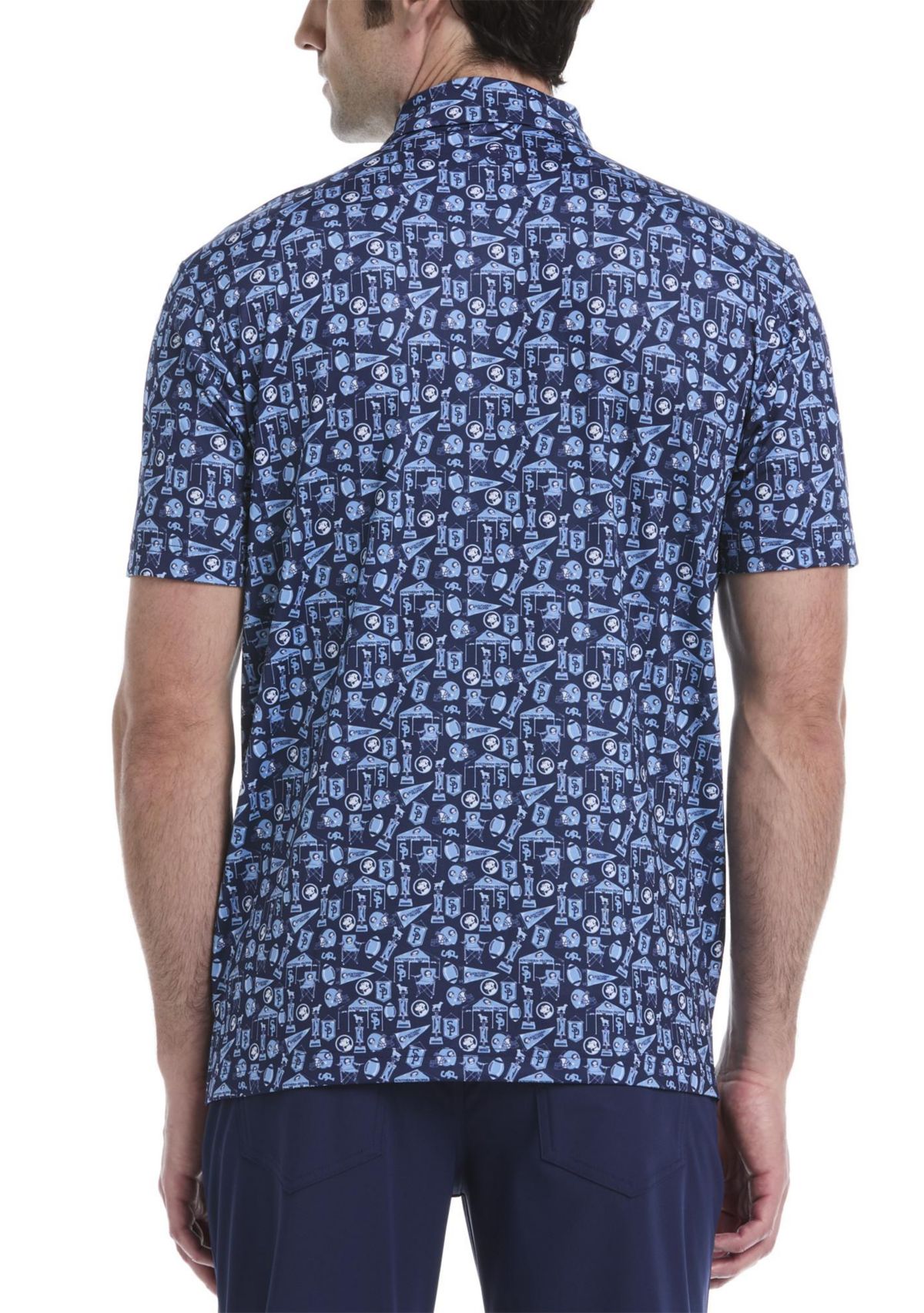 Short Sleeve Football Printed Polo Shirt