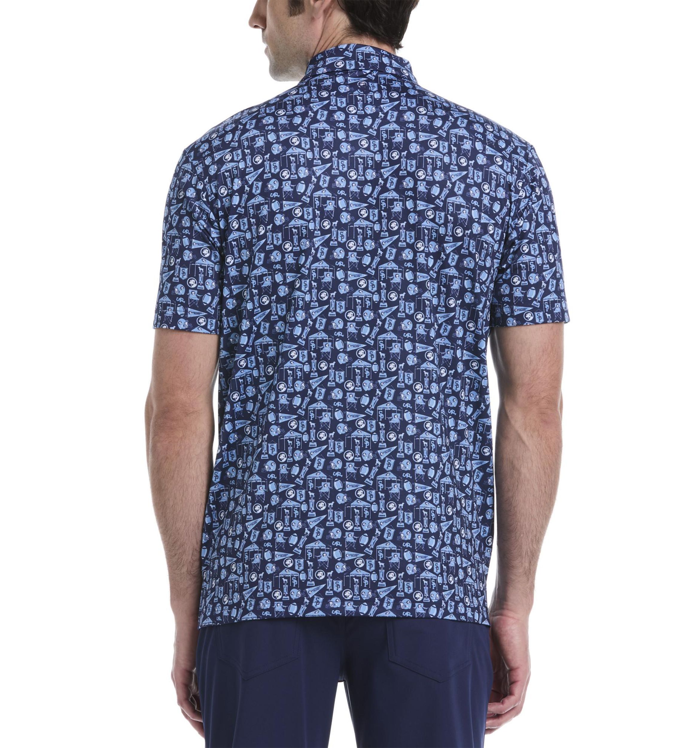 Short Sleeve Football Printed Polo Shirt