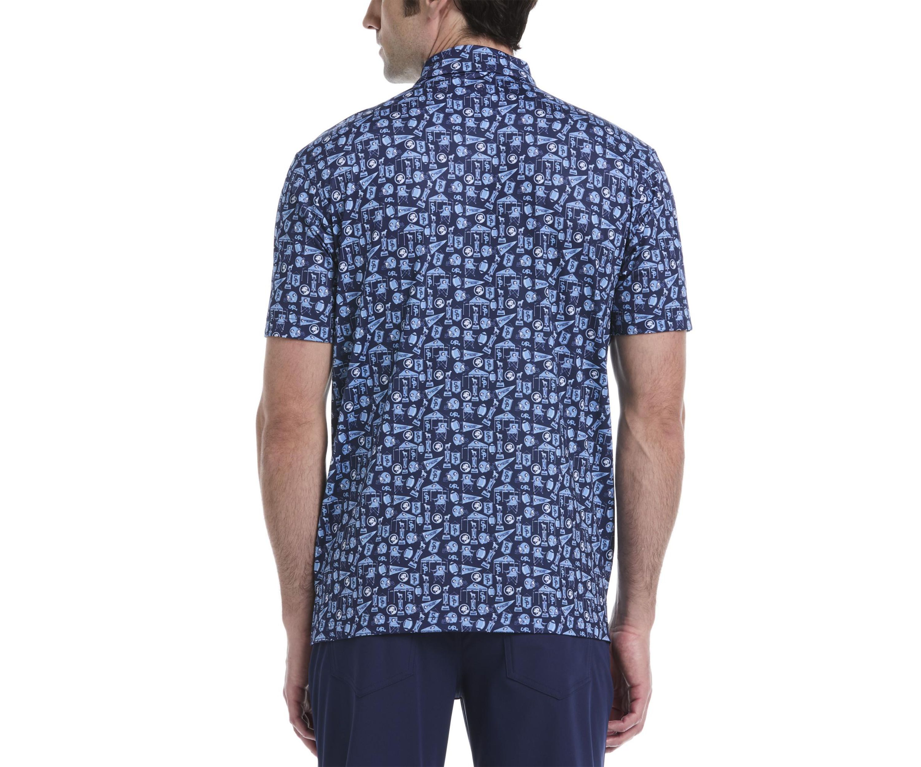 Short Sleeve Football Printed Polo Shirt