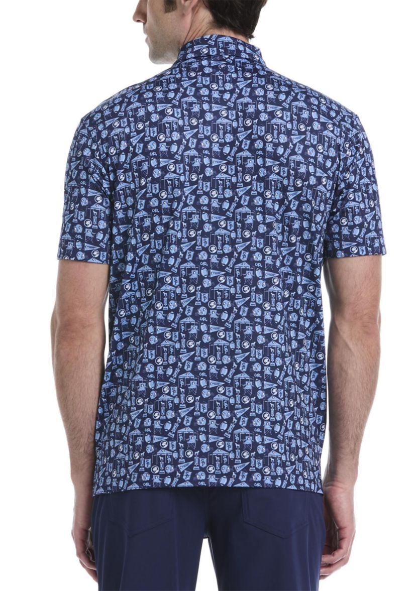 Short Sleeve Football Printed Polo Shirt