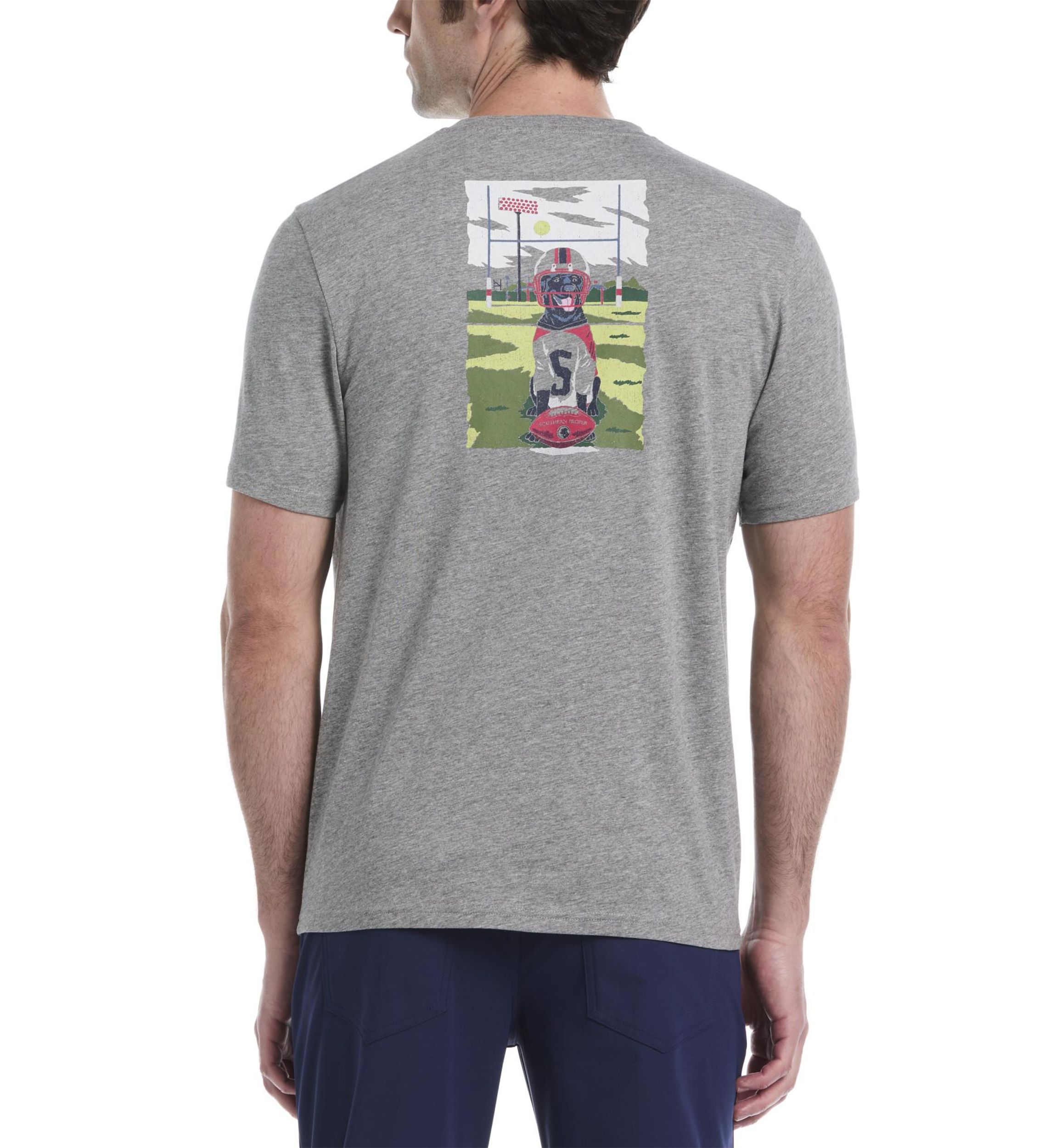 Mens Football Dog Graphic T-Shirt