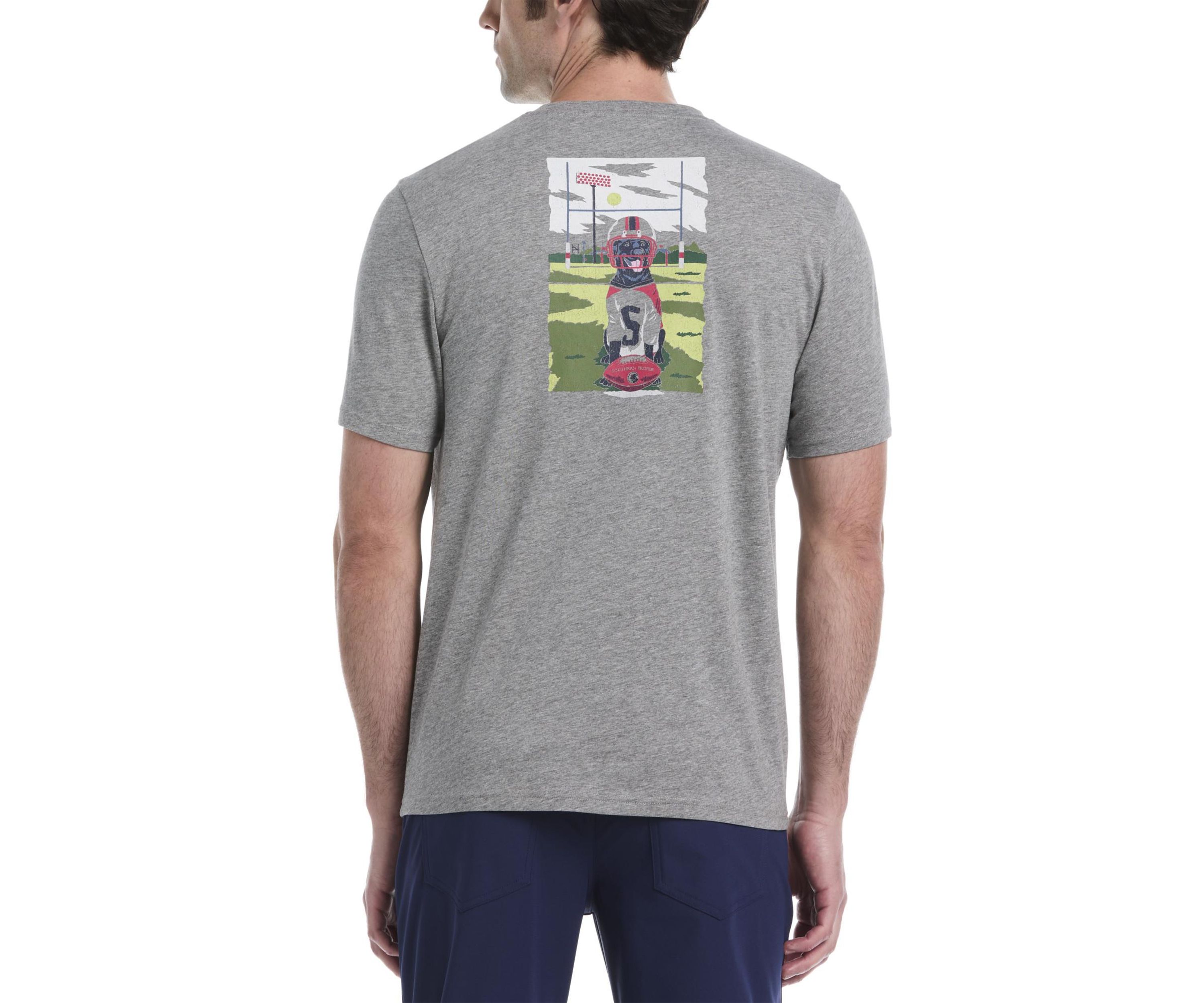Mens Football Dog Graphic T-Shirt