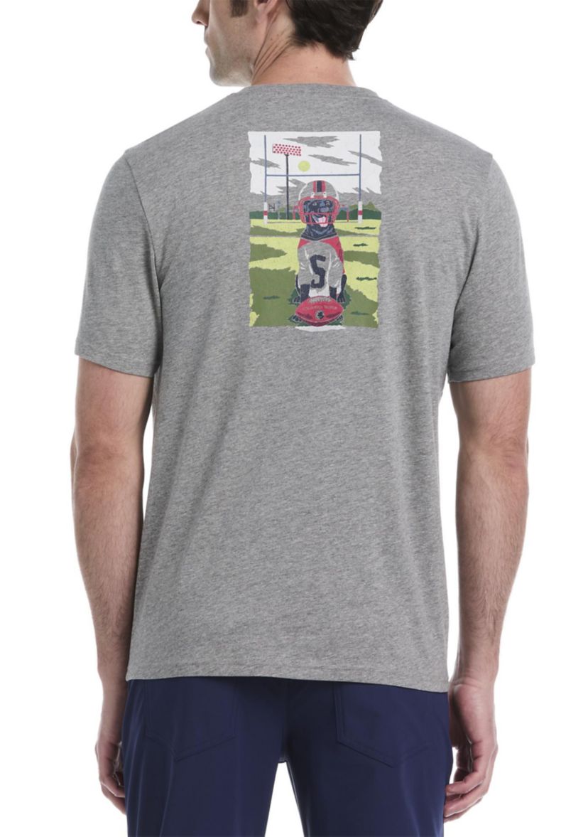 Mens Football Dog Graphic T-Shirt