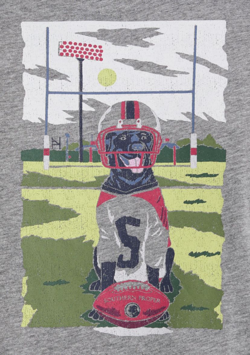 Mens Football Dog Graphic T-Shirt