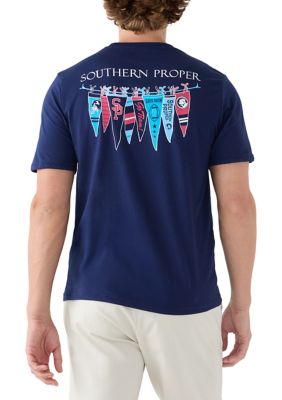 Southern Proper Men's Short Sleeve Collegiate Flags Graphic T-Shirt