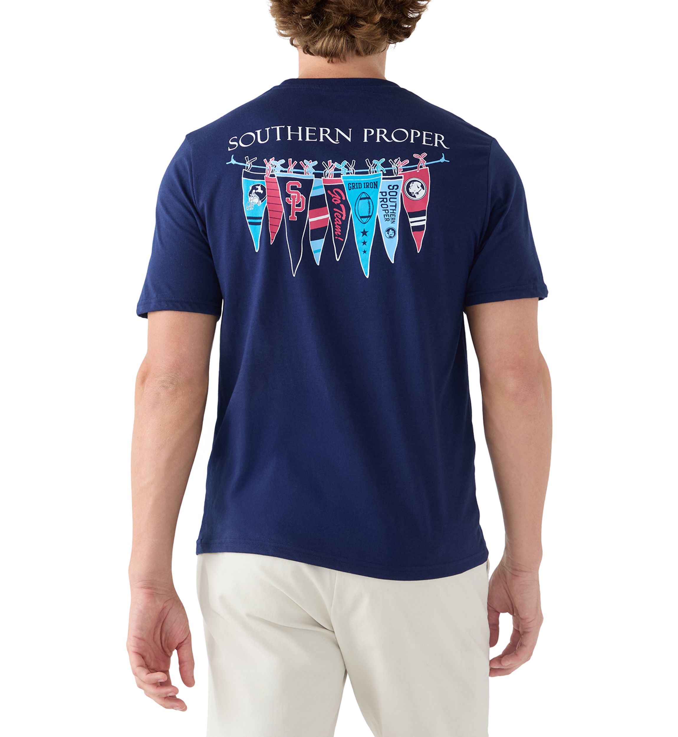 Short Sleeve Collegiate Flags Graphic T-Shirt