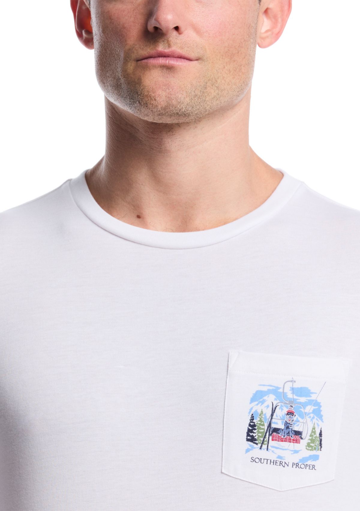 Long Sleeve Ski Dog Graphic T-Shirt 