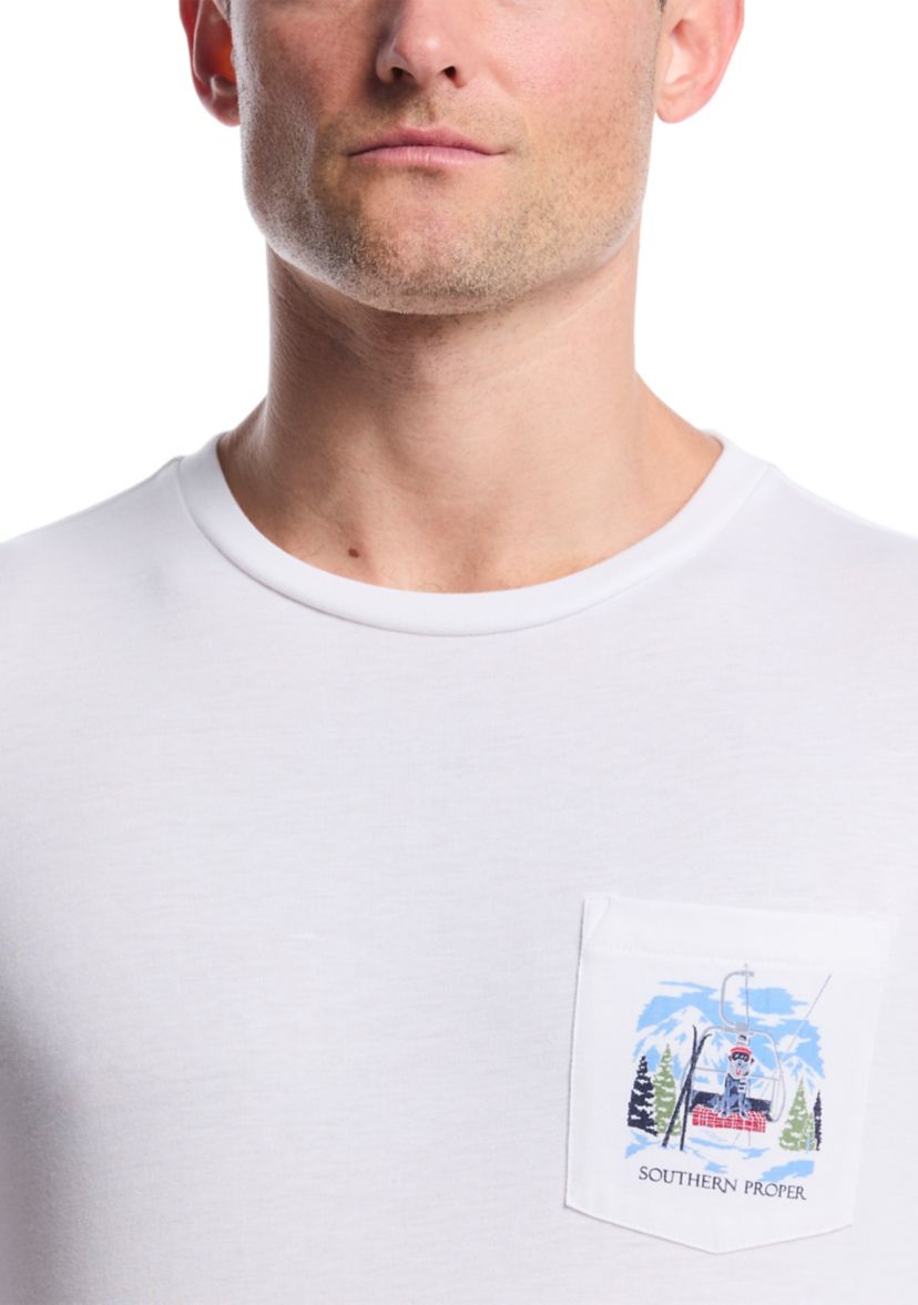 Long Sleeve Ski Dog Graphic T-Shirt 