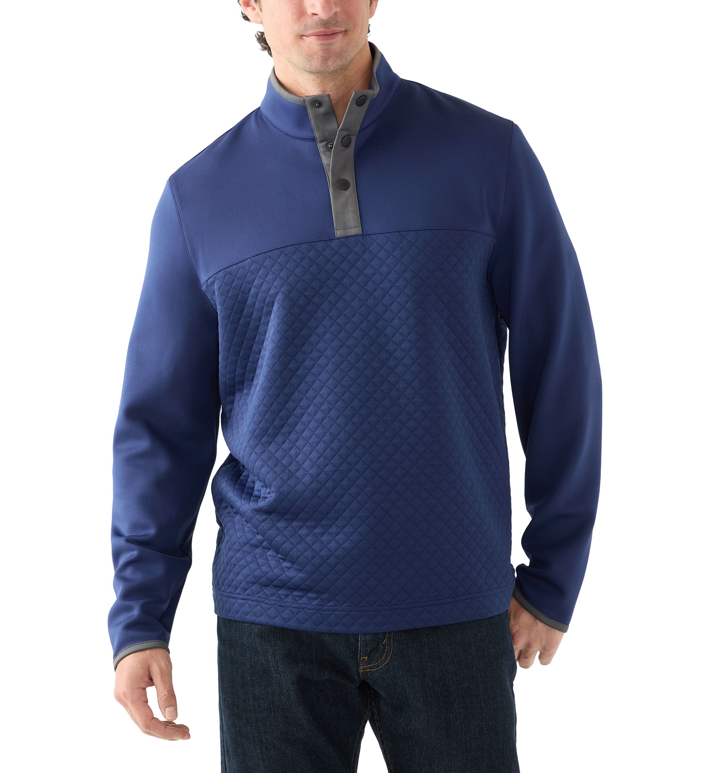 Mens Colorblock Quilted Pullover