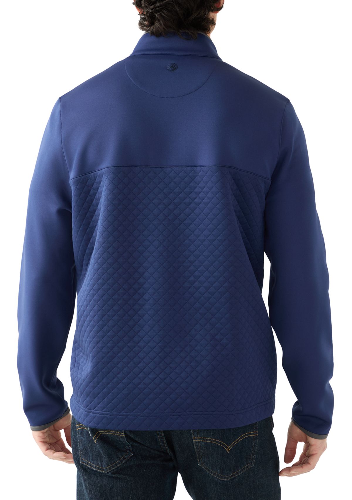 Mens Colorblock Quilted Pullover