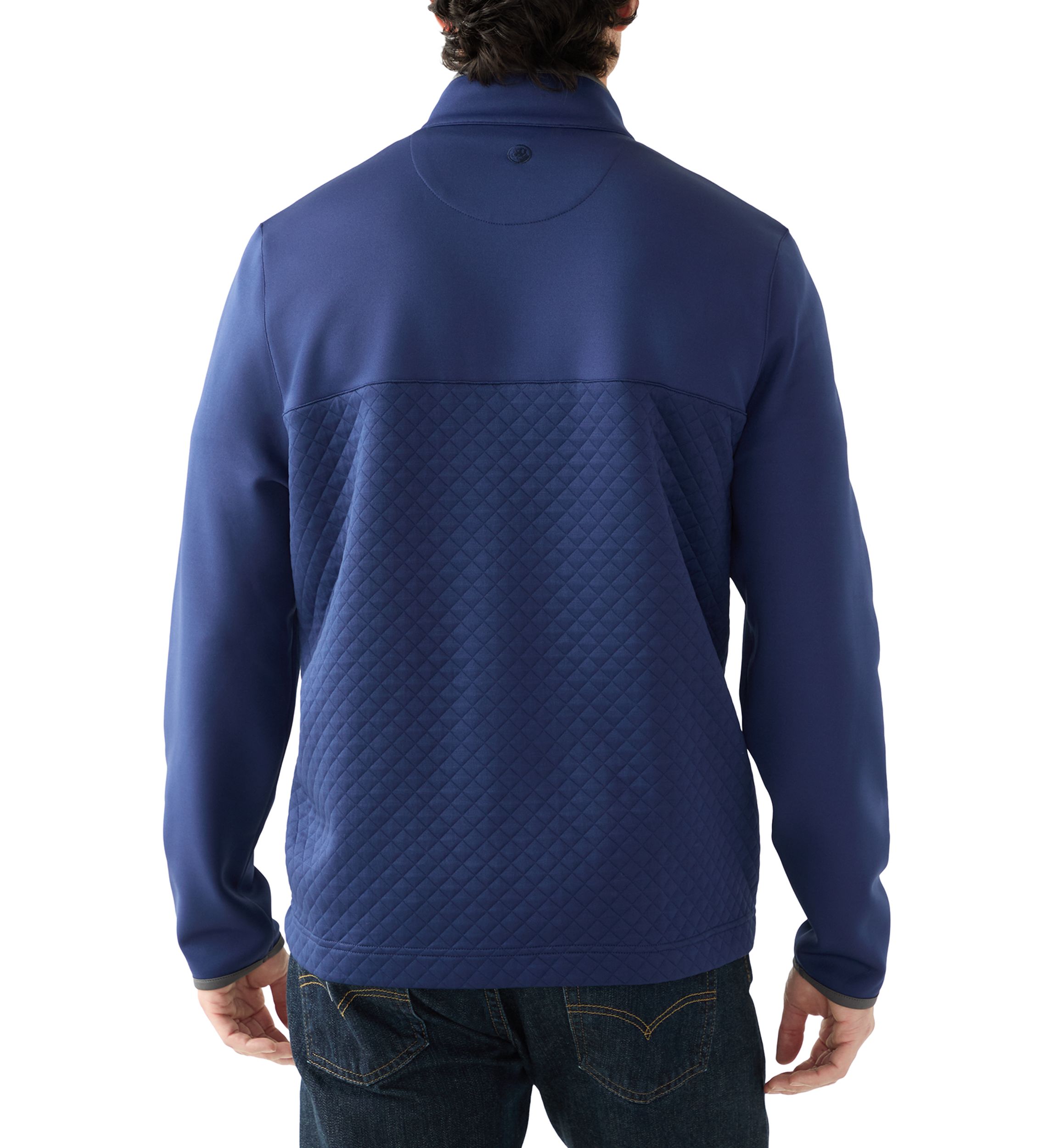 Mens Colorblock Quilted Pullover