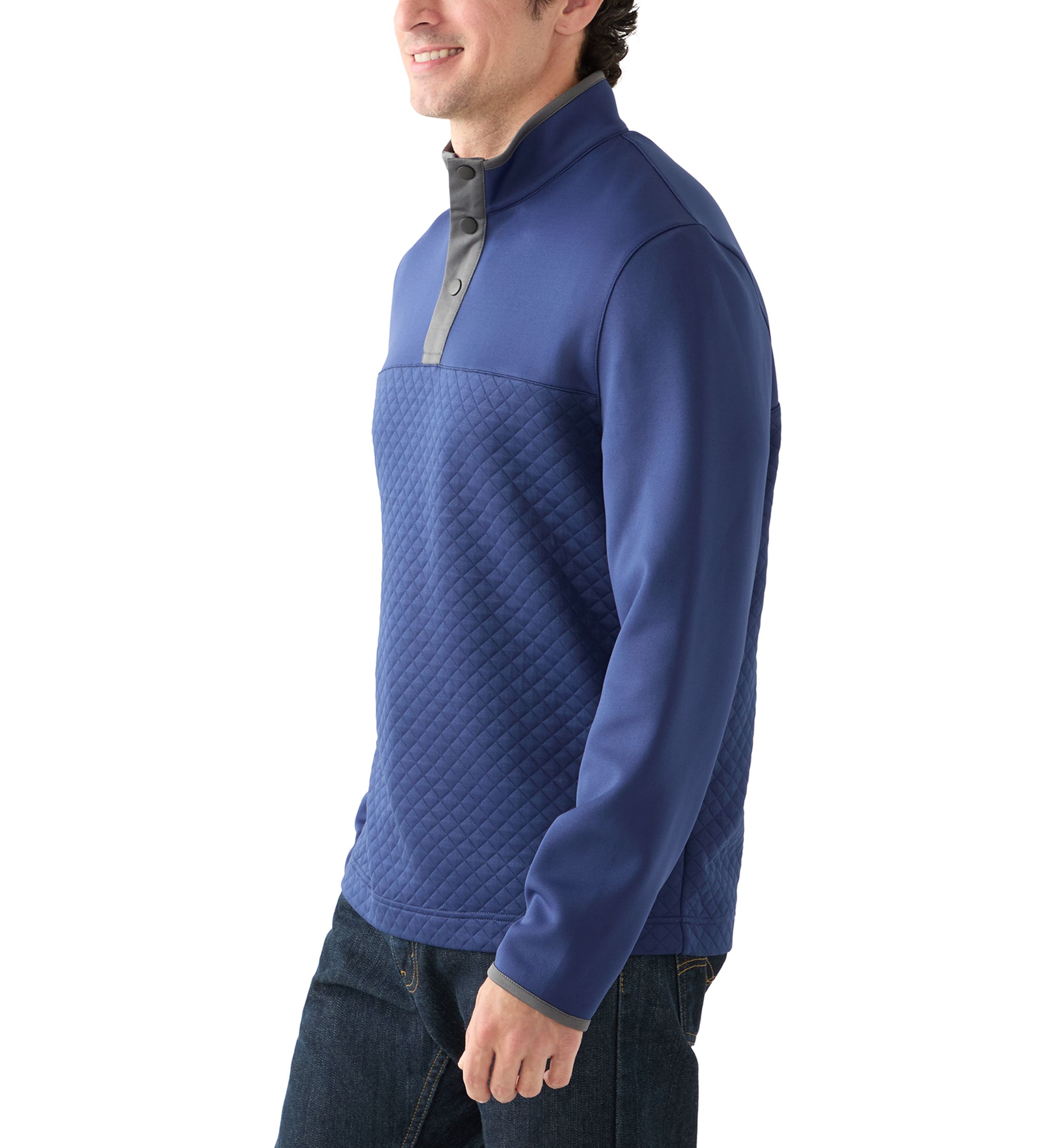 Mens Colorblock Quilted Pullover