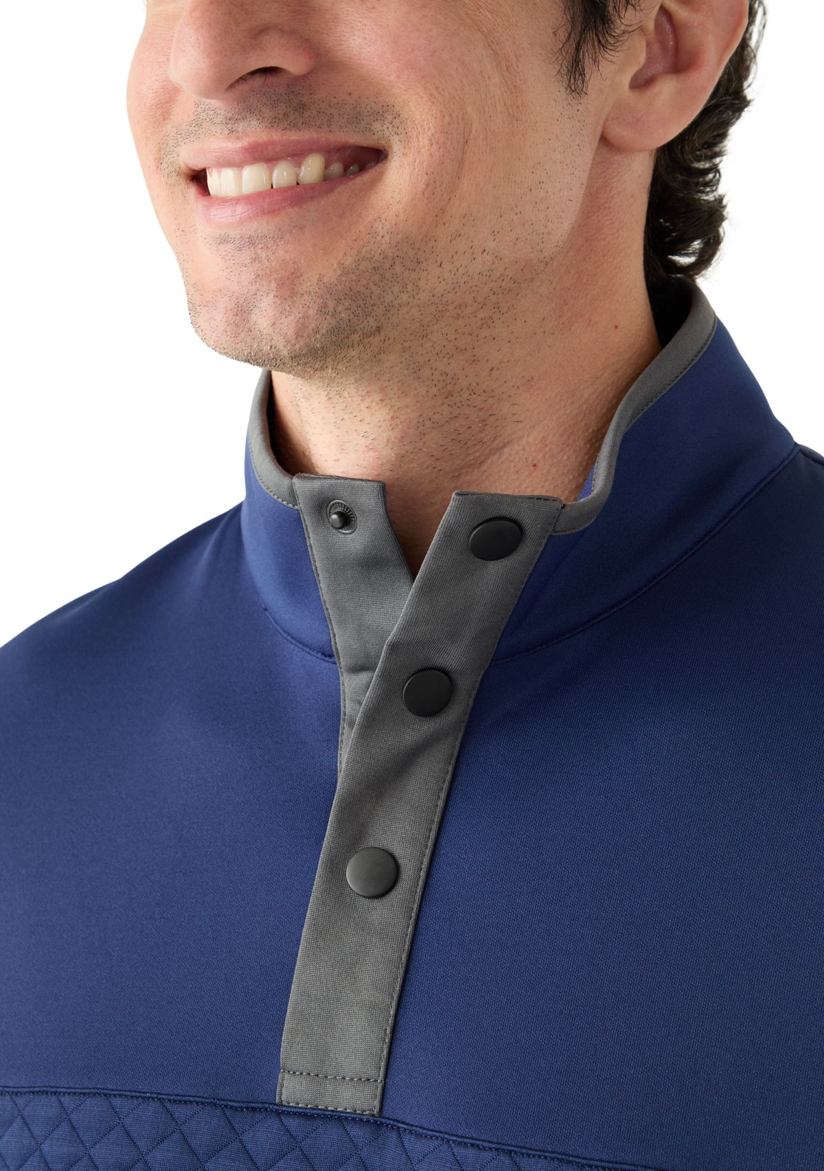 Mens Colorblock Quilted Pullover