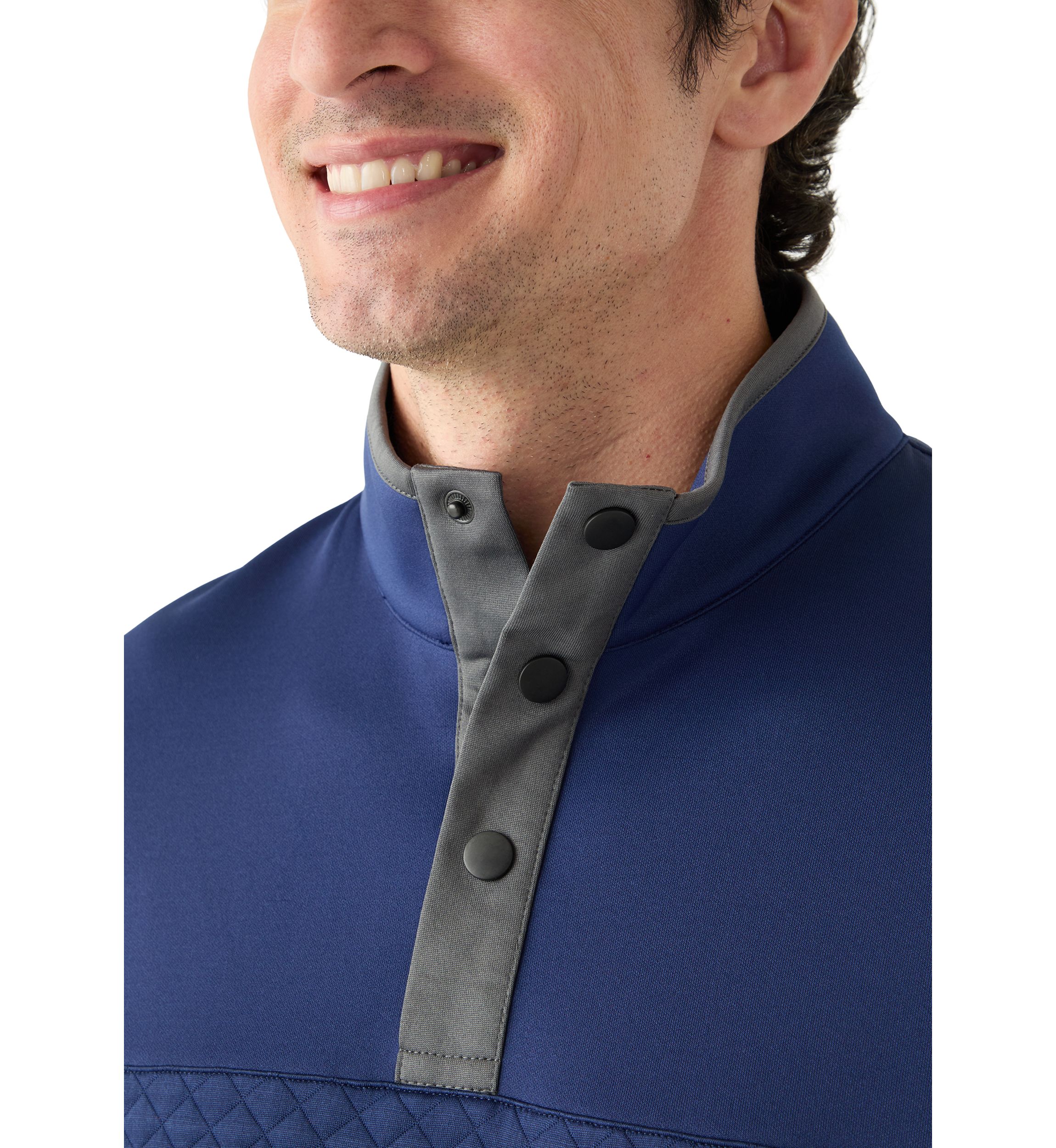 Mens Colorblock Quilted Pullover