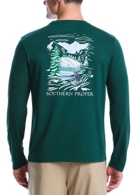 Southern Proper Men's Long Sleeve Ski Lodge Graphic T-Shirt