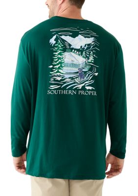 Southern Proper Men's Big & Tall Graphic Long Sleeve Ski Lodge T-Shirt